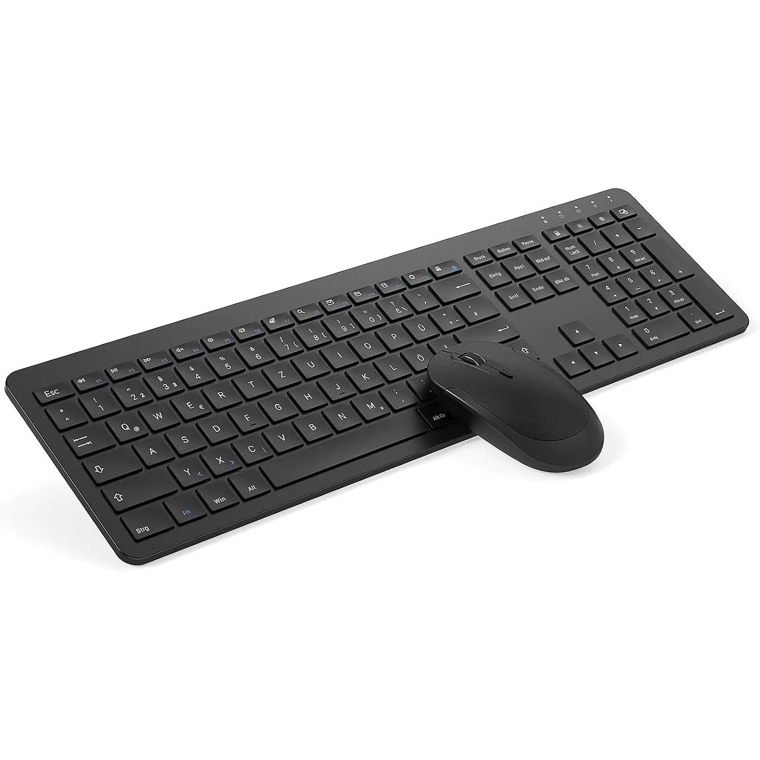 seenda SK38-3 Tastatur Maus Set Kabellos, Ultra-Dünne, Schwarz