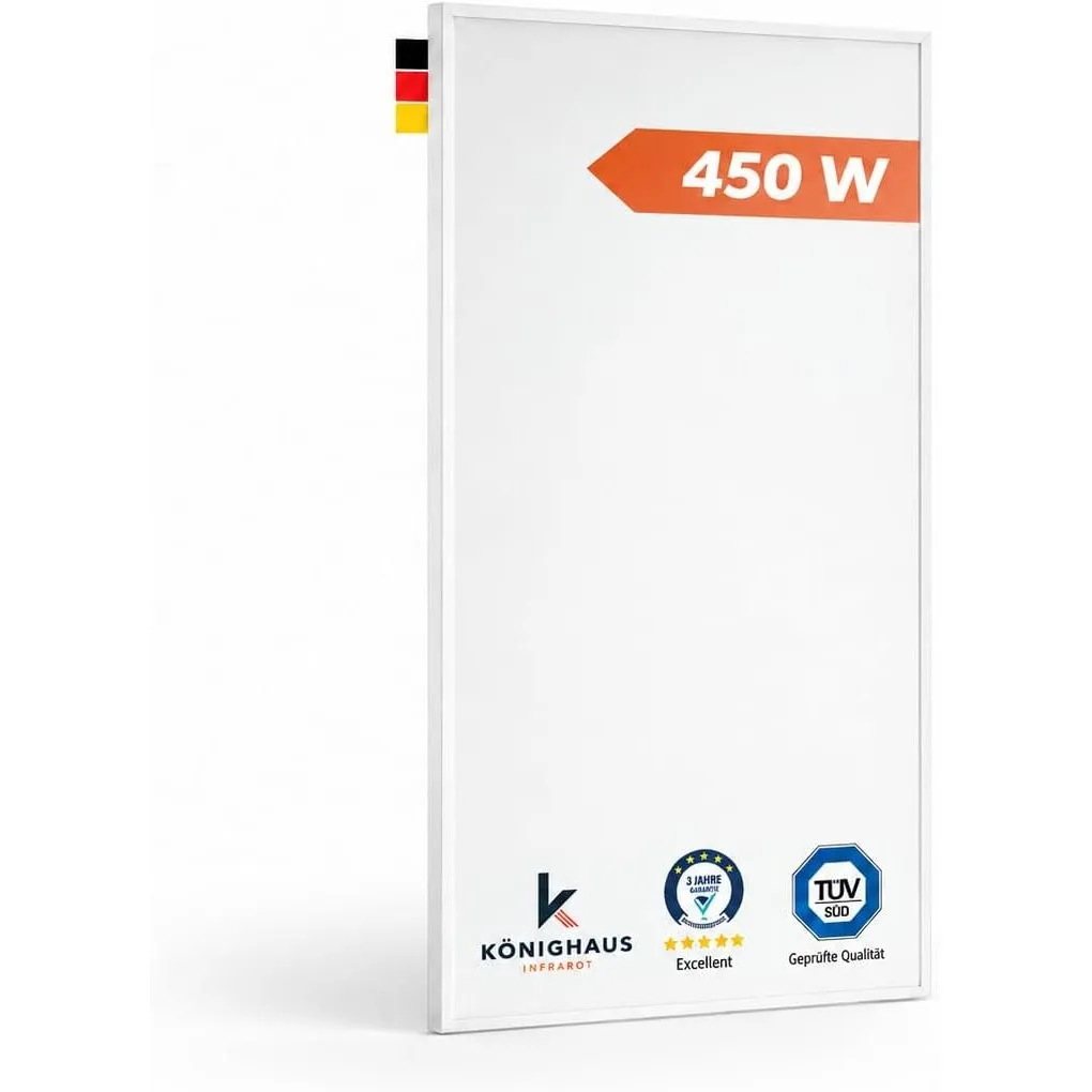Könighaus Infrarotheizung 450 W - Wandmontage - 5-12 m²