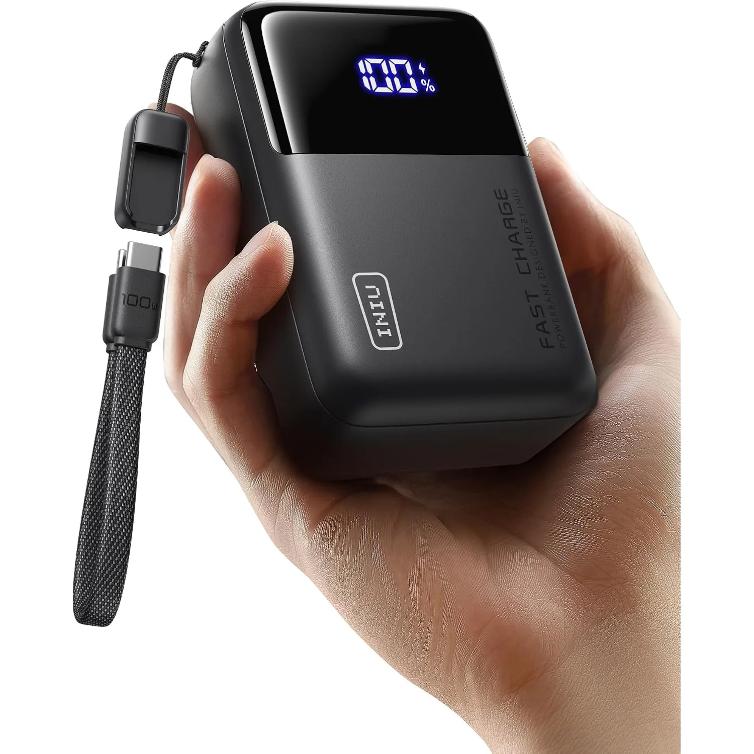 INIU 25000mAh Laptop Power Bank, Kompakt 100W Schnellladung mit USB C Kabel