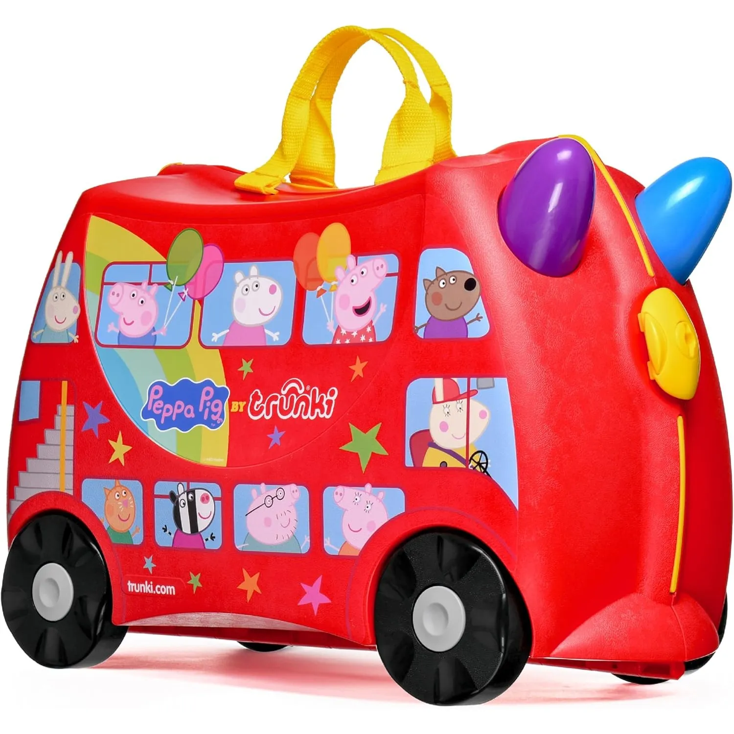 Trunki Der originale Kinderkoffer zum Draufsitzen - 18-L Handgepäck Koffer, befahrbarer Hartschalen Reisekoffer mit Rol…