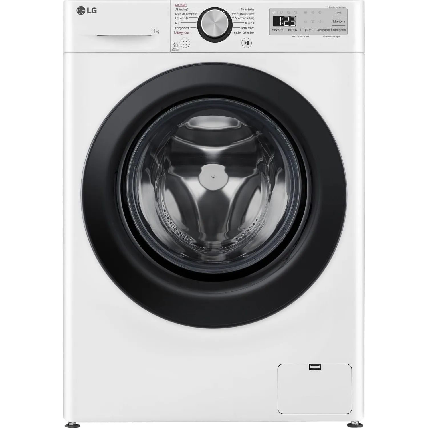 LG F4WR4911P Waschmaschine, Frontlader, 11 kg, 1350 U/Min, AI DD, Steam, 6 Motion, Inverter Direct Drive, leise und eff…