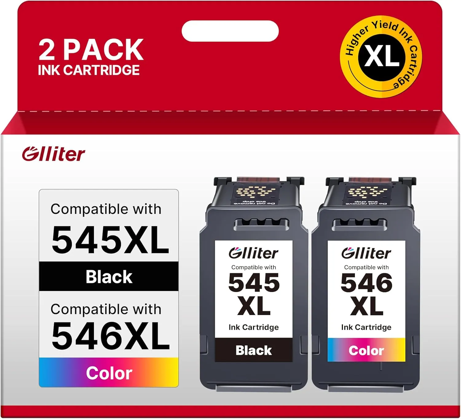 Glliter 545XL 546XL Multipack für Canon Druckerpatronen 545 546 für Canon 545 XL Schwarz und Farbe Kompatibel mit Canon…