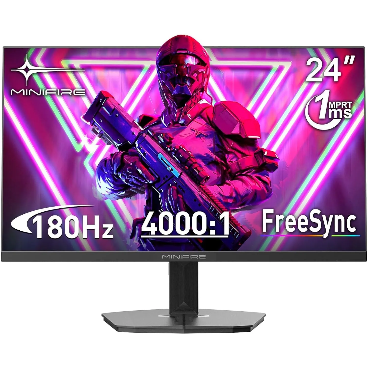 Minifire Monitor 24 Zoll,180Hz Gaming Monitor,1ms MPRT,FHD 1080p PC Monitor