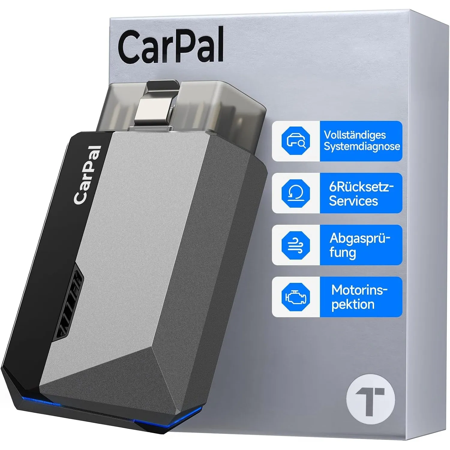 TOPDON OBD2 Diagnosegerät Carpal-A mit Bluetooth und 6 Reset Services, Diagnosegerät Auto mit Vollsystem Systemdiagnose…