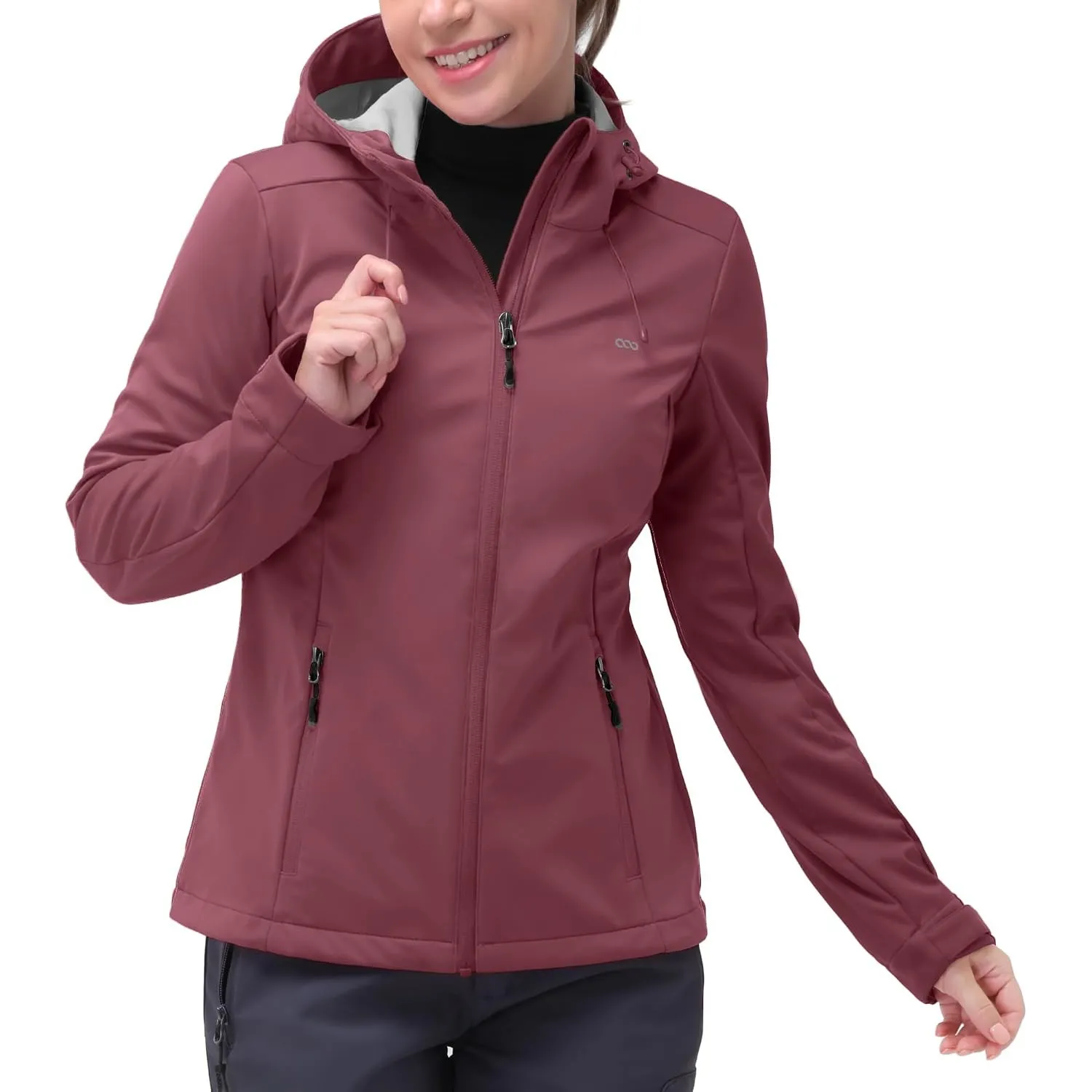 33,000ft Damen Softshelljacke Wasserdichte Funktionsjacke mit Kapuze