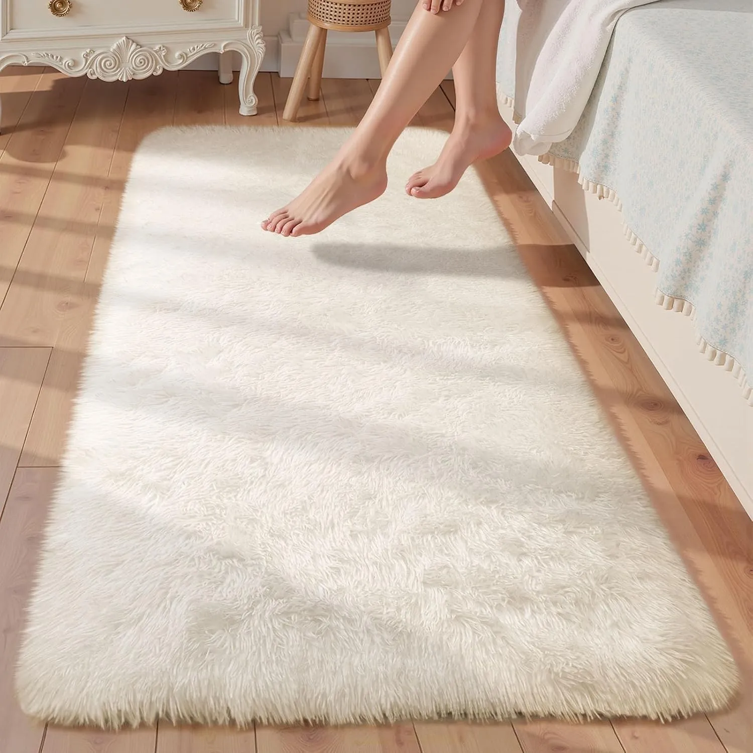 Sour Lemon Teppich Schlafzimmer 60x220cm, Creme Teppich Flur Läufer