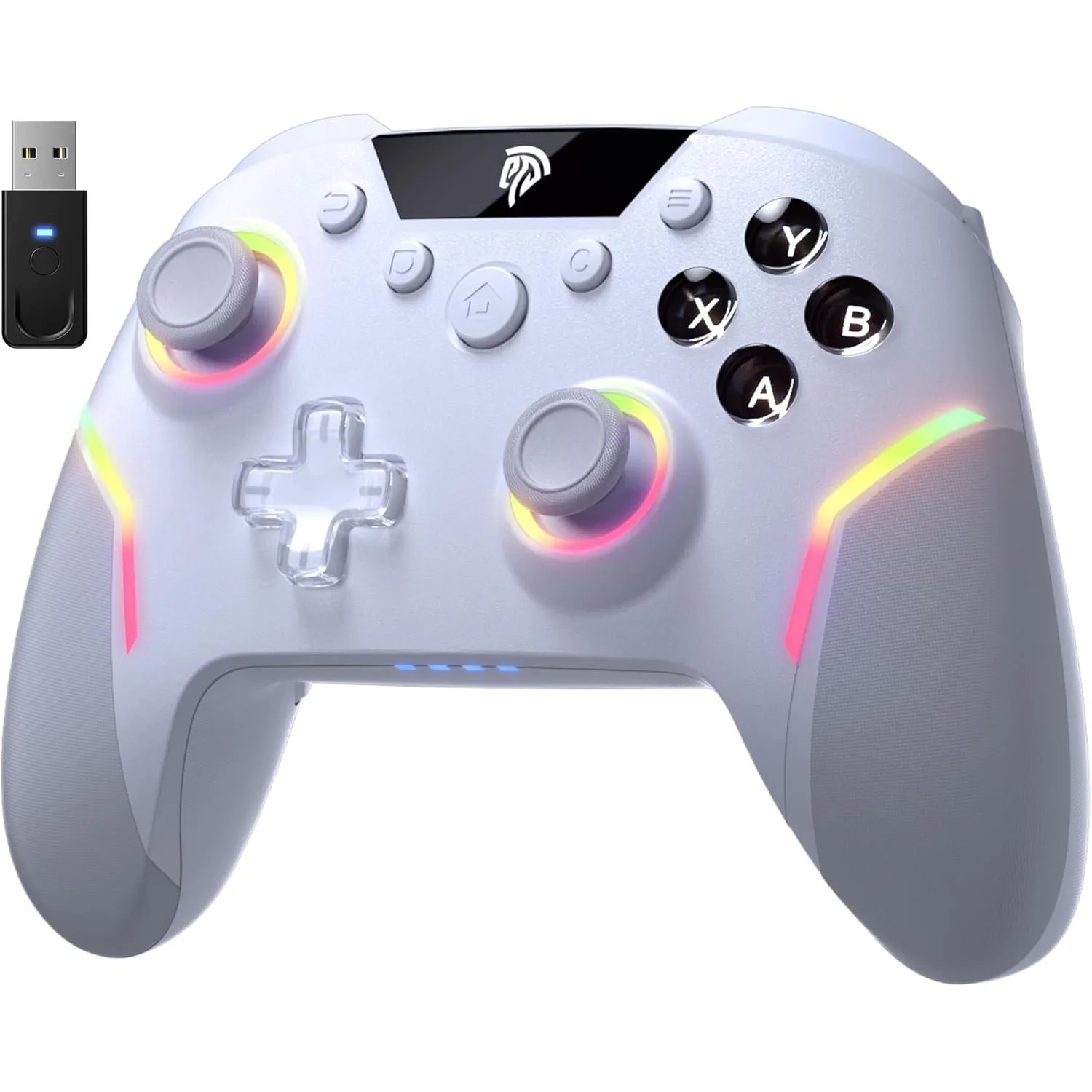 EasySMX X20 Wireless Controller PC mit RGB, Bluetooth Controller mit 2 in 1 Trigger & abnehmbare Hall Joystick & Mechan…