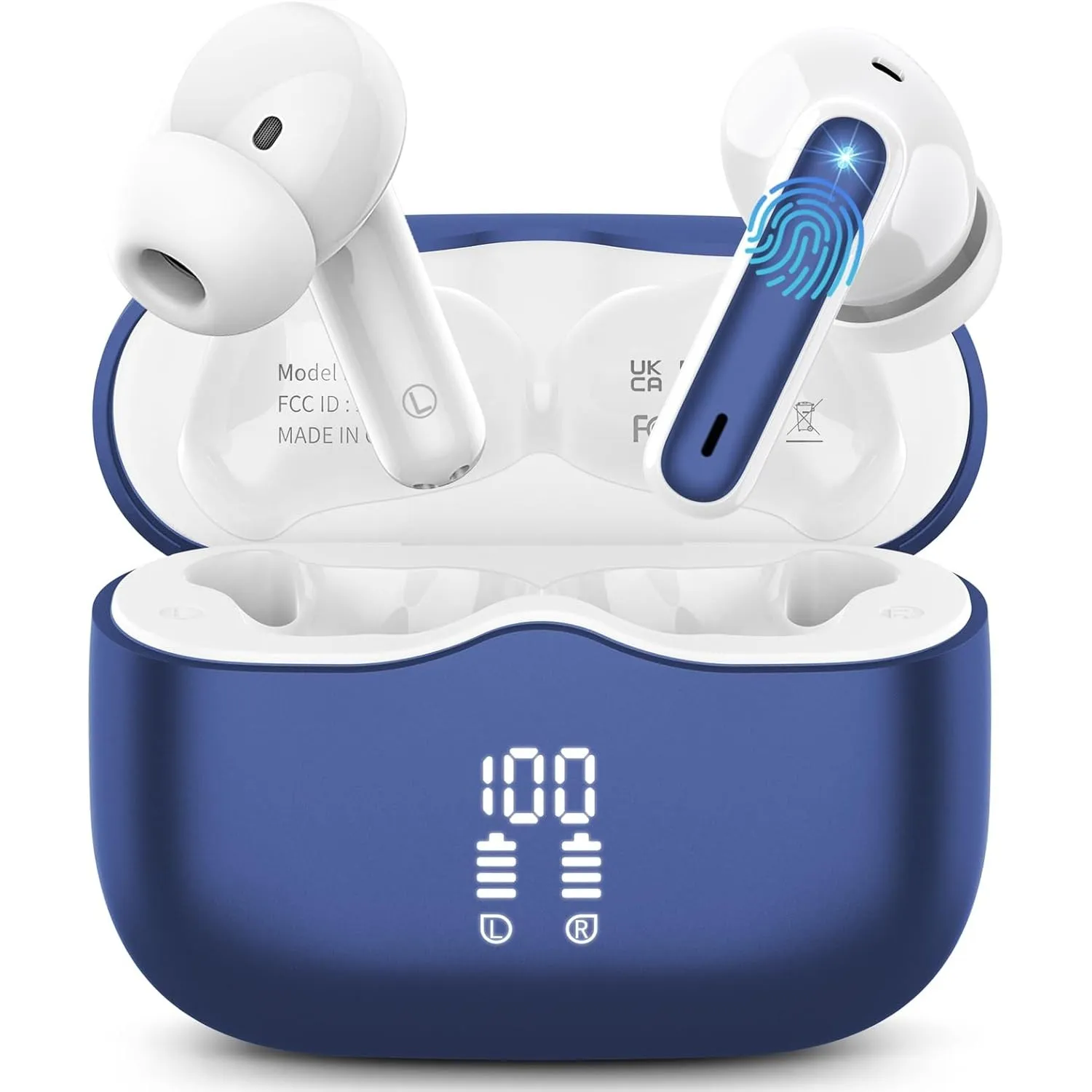 Bluetooth Kopfhörer, Kopfhörer Kabellos Bluetooth 5.3 In Ear Kopfhörer mit 4 ENC Mic, Kabellose Kopfhörer Tiefer Bass 4…