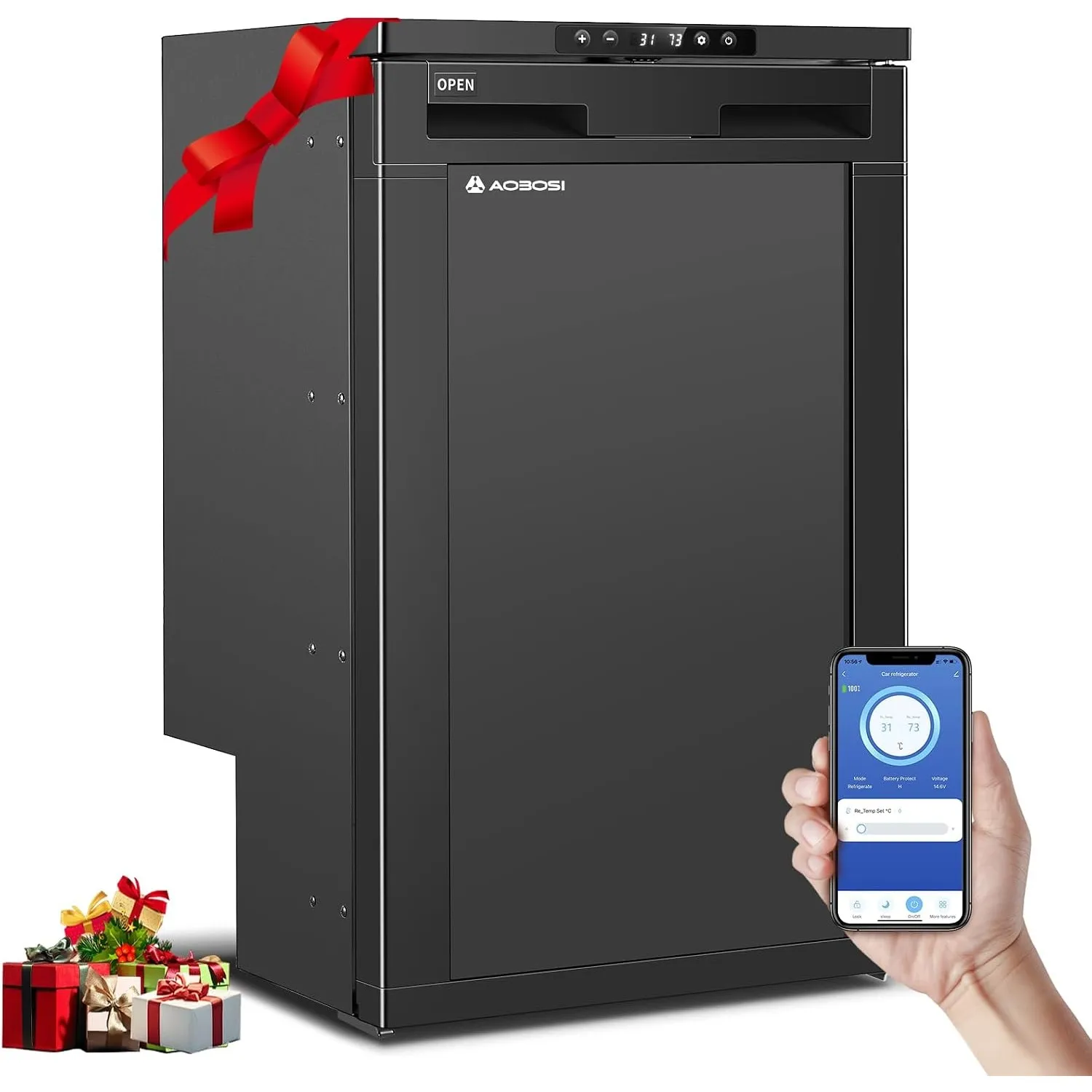 AAOBOSI kompressor kühlschrank 83L mit APP,12V 24V,für Wohnmobil
