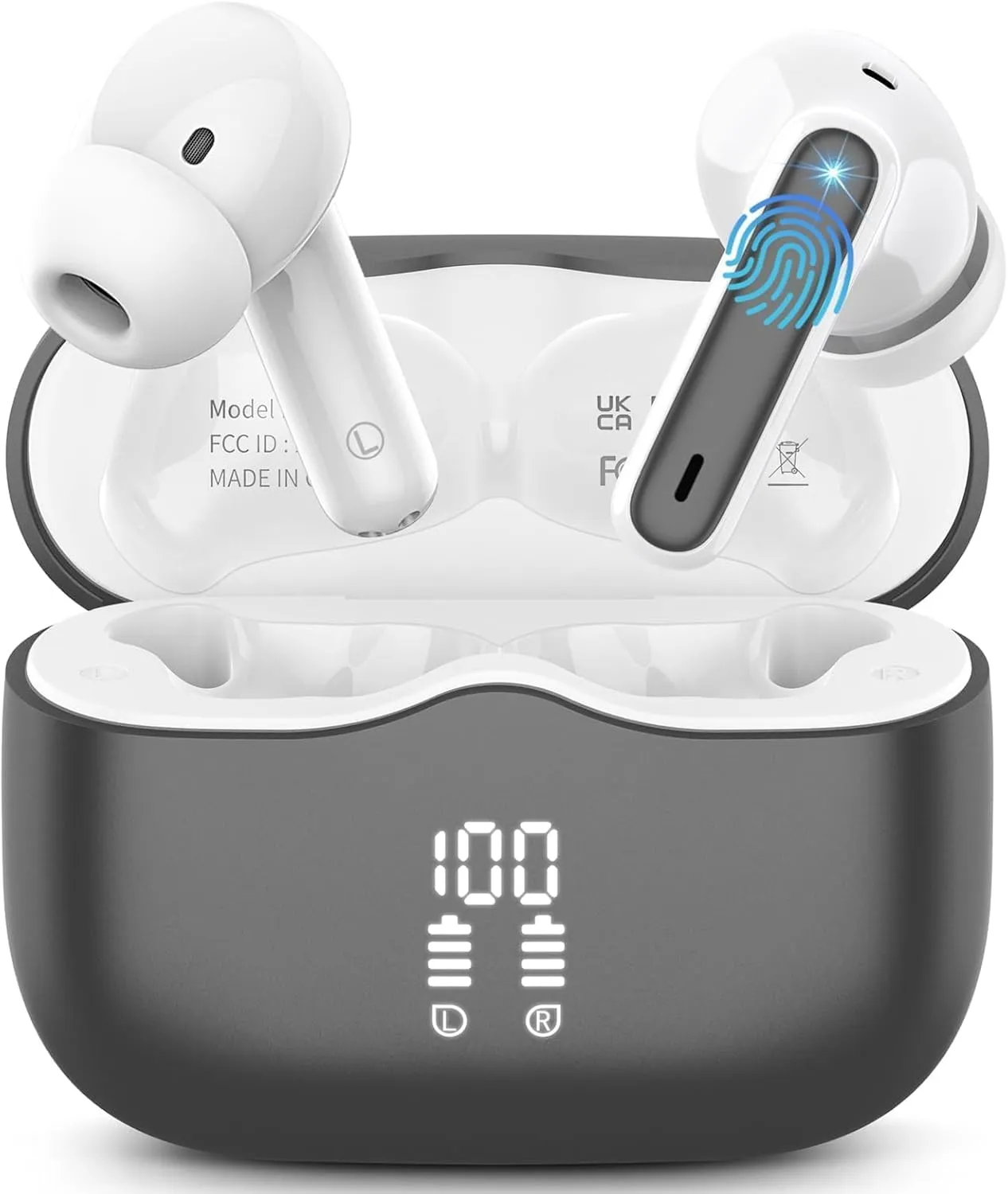 Bluetooth Headphones, Wireless Bluetooth 5.3 In-Ear Headphones with 4 ENC Mic, Wireless Headphones Deep Bass 40 Hours W…