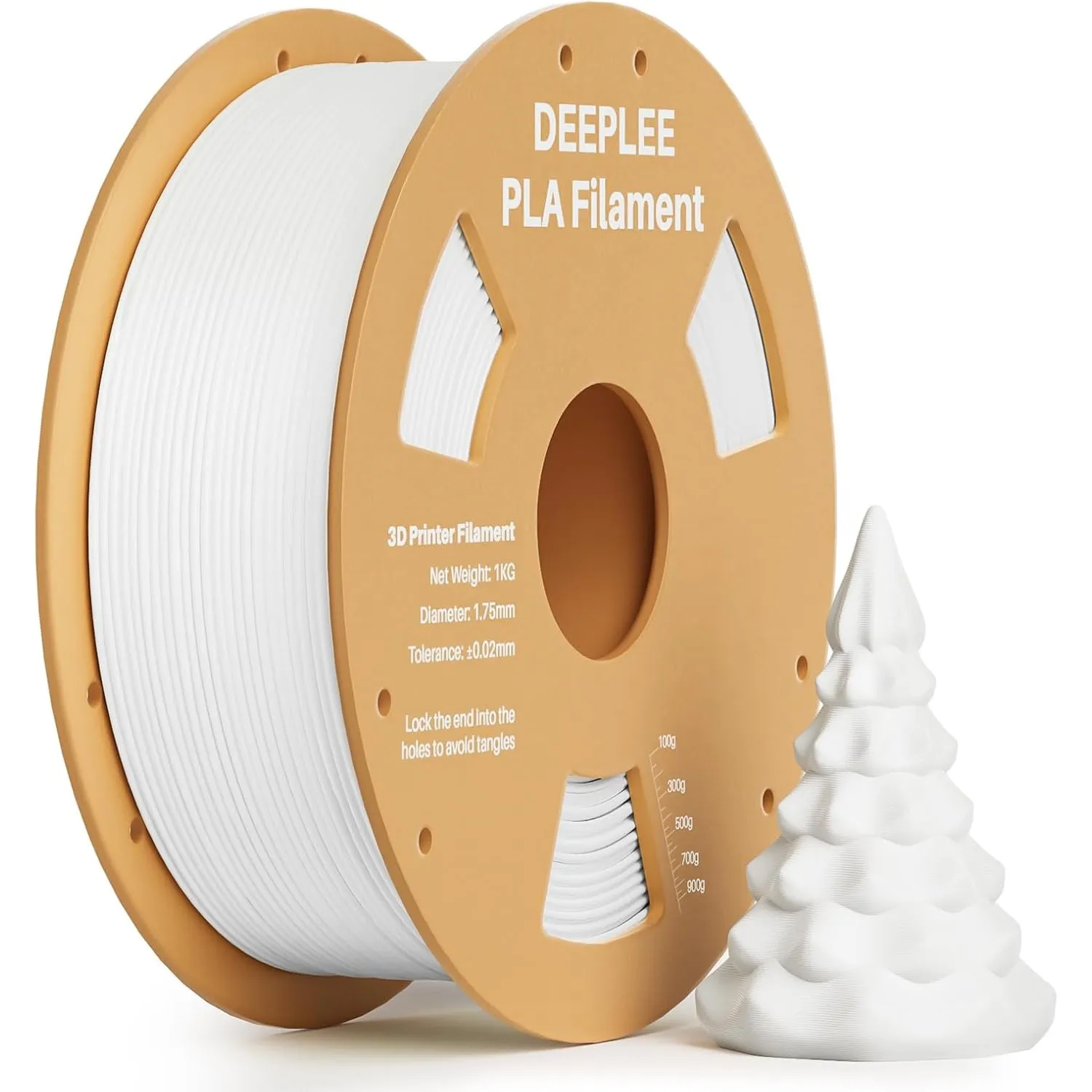 DEEPLEE PLA Filament 1.75mm, 3D Drucker Filament 1kg Weiß | Höhere Zähigkeit, feine Oberfläche, hervorragende Schichtha…