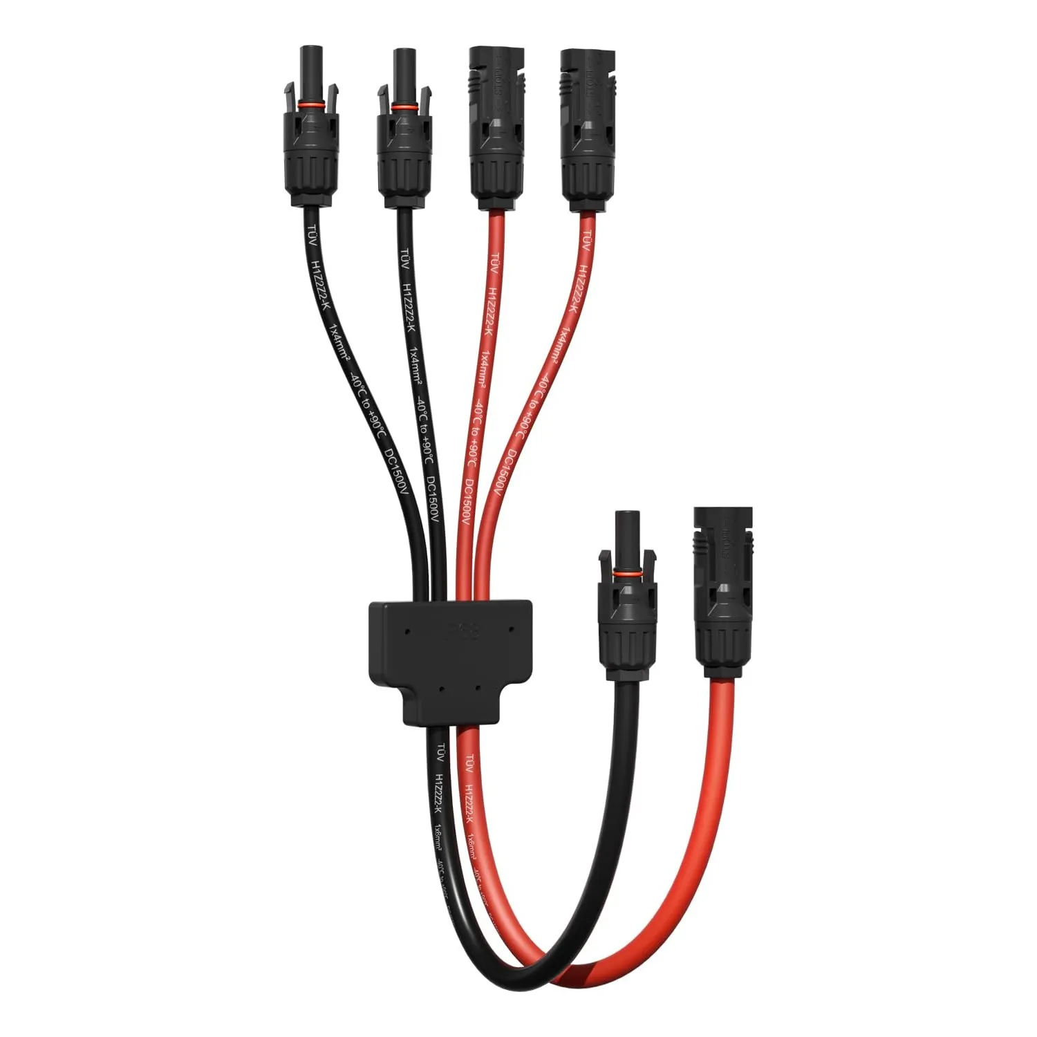 enernova Solar Y-Verteiler Kabel 4/6mm² mit Selbstverriegelnden Steckern | 1500V, PPO-Isolierung UV-Beständig, Verzinnt…
