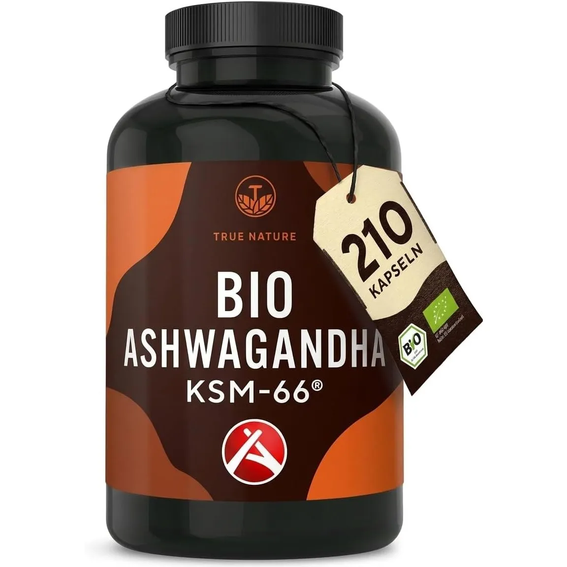 TRUE NATURE Bio Ashwagandha - KSM-66® - 210 Kapseln - 600mg Tagesdosis