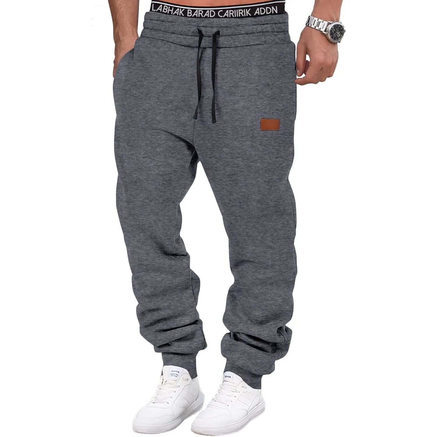 HMIYA Jogginghose Herren Baumwolle Trainingshose Lang Sporthose mit Taschen
