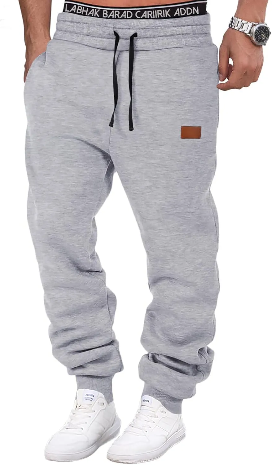 HMIYA Jogginghose Herren Baumwolle Trainingshose Sporthose Freizeithose Lang Hosen Klassische Sweathose mit Taschen Win…