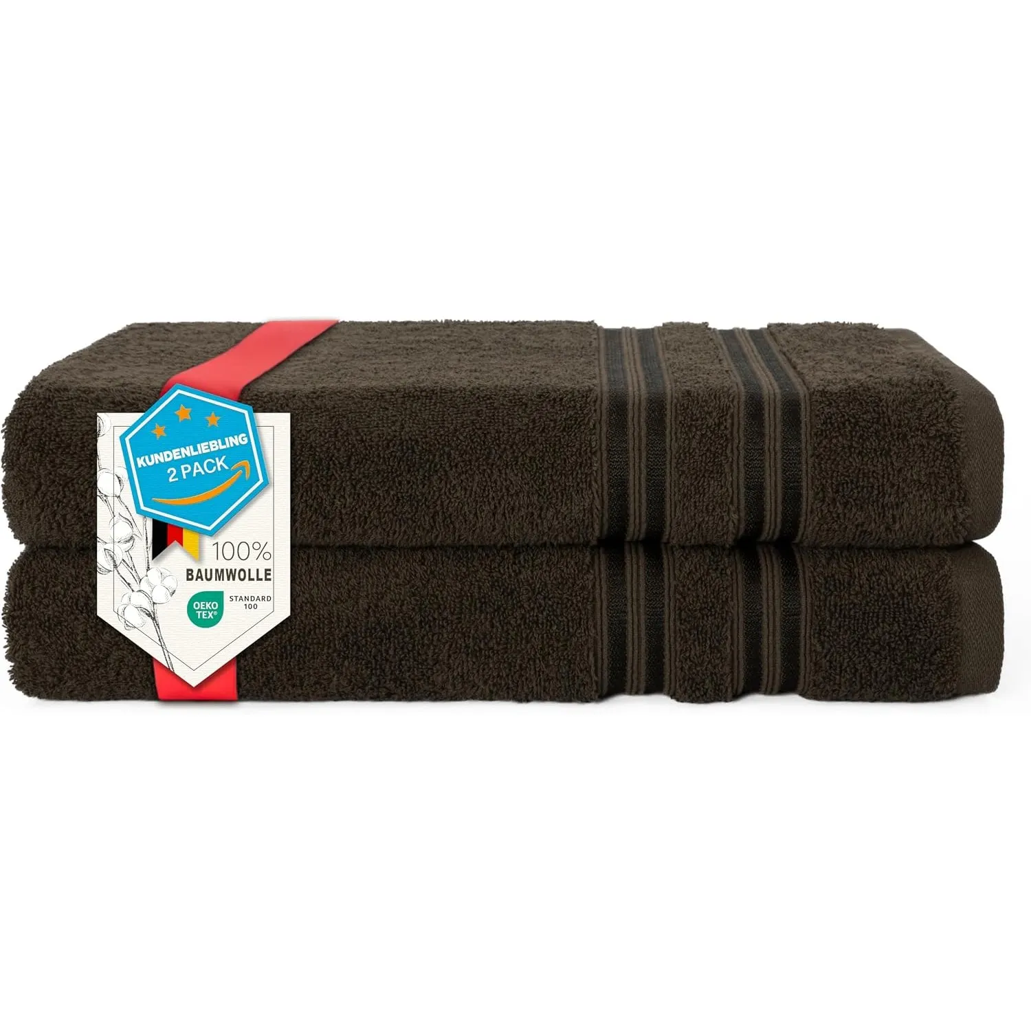 Hammetex Badetücher 2er Set 70x140 cm, Duschtuch, 100% Baumwolle Frottee