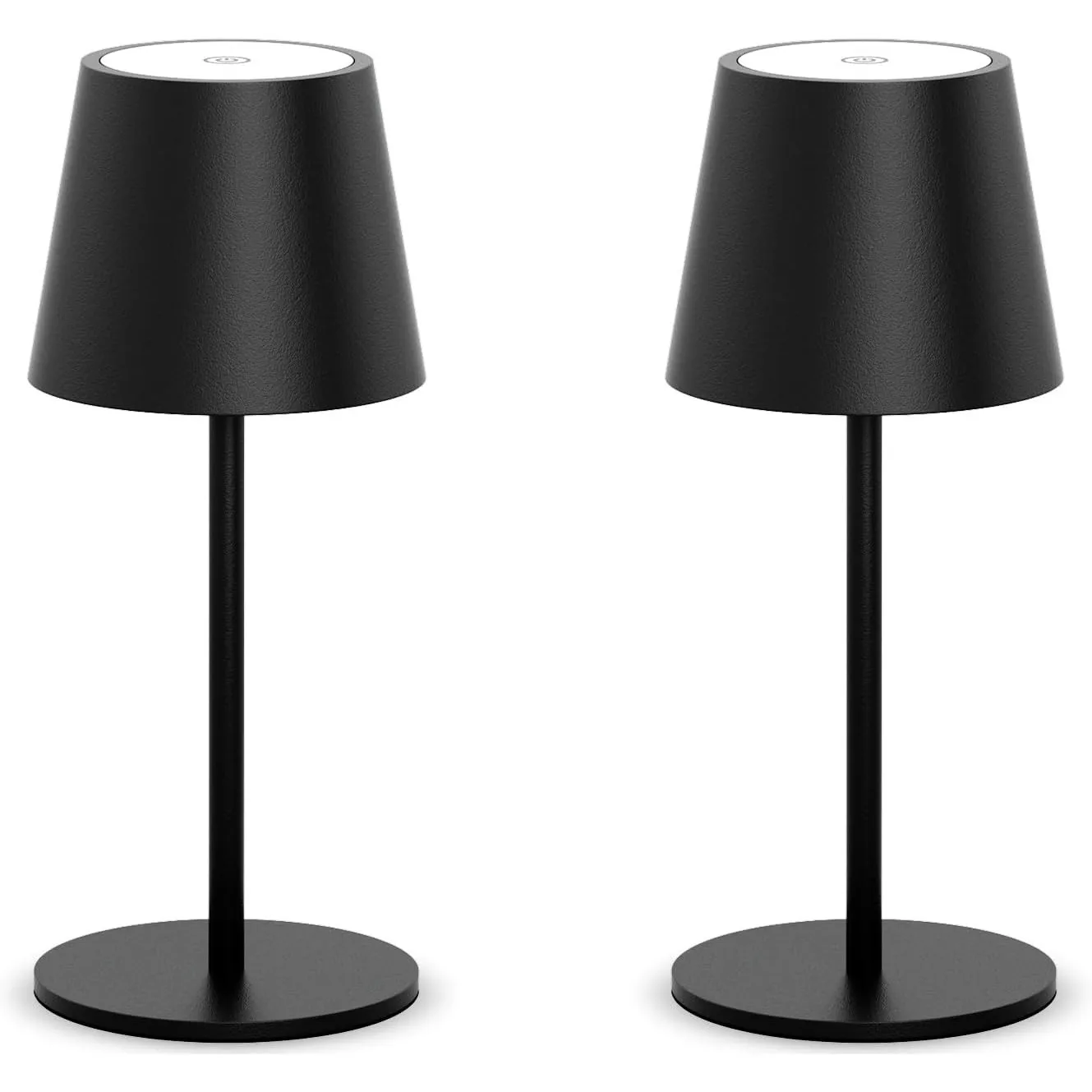 Dimmbare 2 Stück led akku tischleuchte 26CM, 5000mAh(Schwarz)