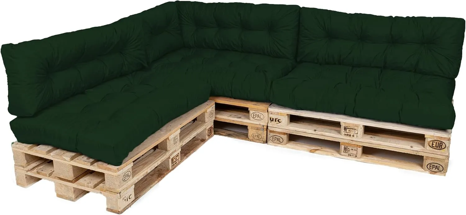 TexDeko® Garden Palettenkissen 120x80x18cm wasserabweisend UV - beständig In- & Outdoor Premium Sitzkissen gesteppt Pal…
