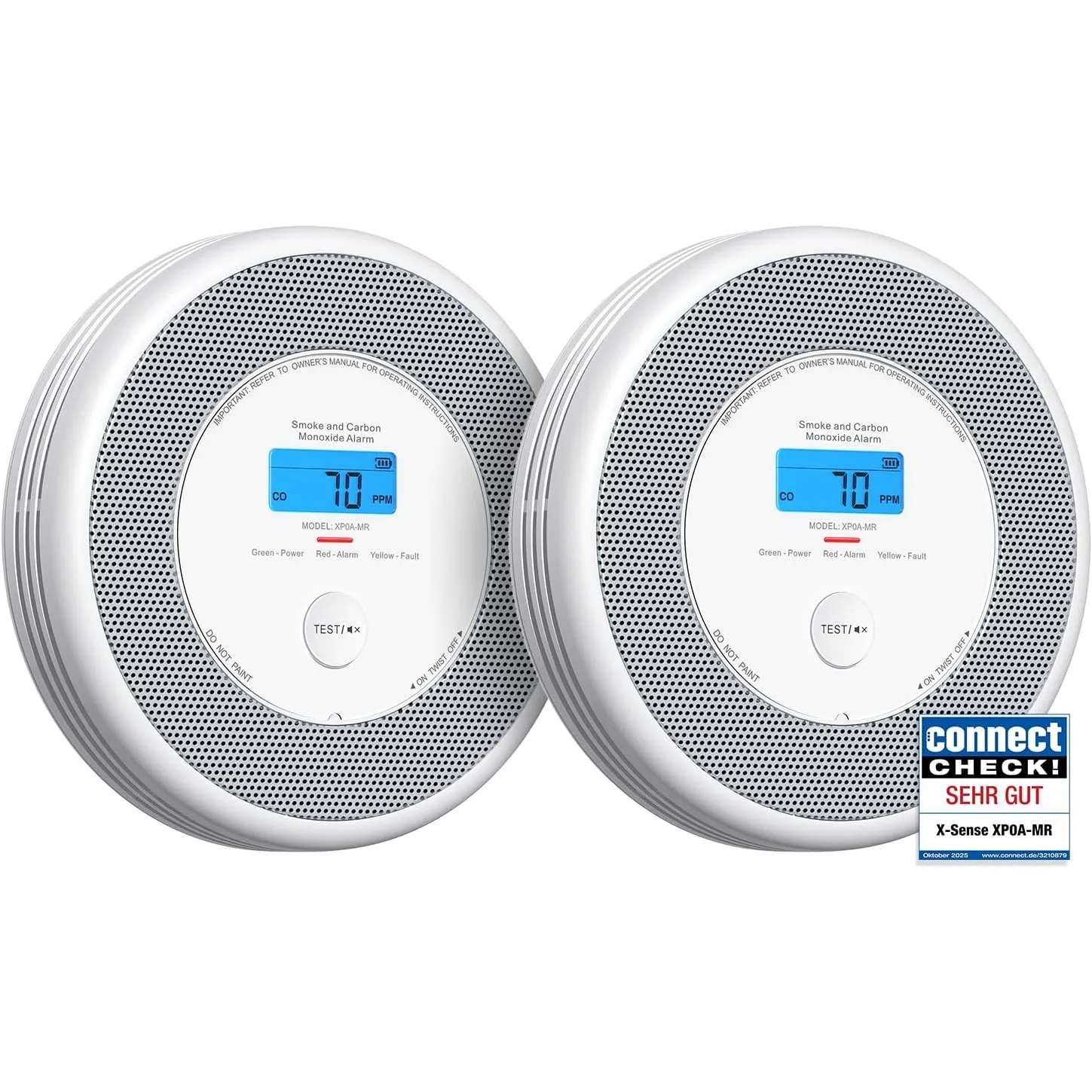X-Sense Rauch und CO Melder mit Sprachalarm und Standortansage, mit XP0A-MR11 Kits, 30 mm dick ohne SBS50 Basisstation,…