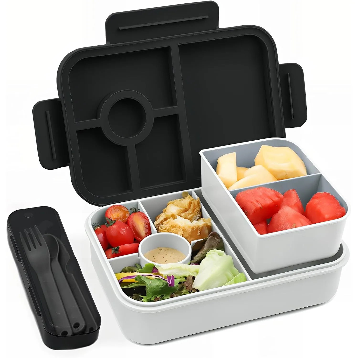 Bugucat Brotdose Kinder mit Fächern 1300ML, Lunchbox Auslaufsicher, Bento Box für Kinder & Erwachsene, Vesperdose Frühs…