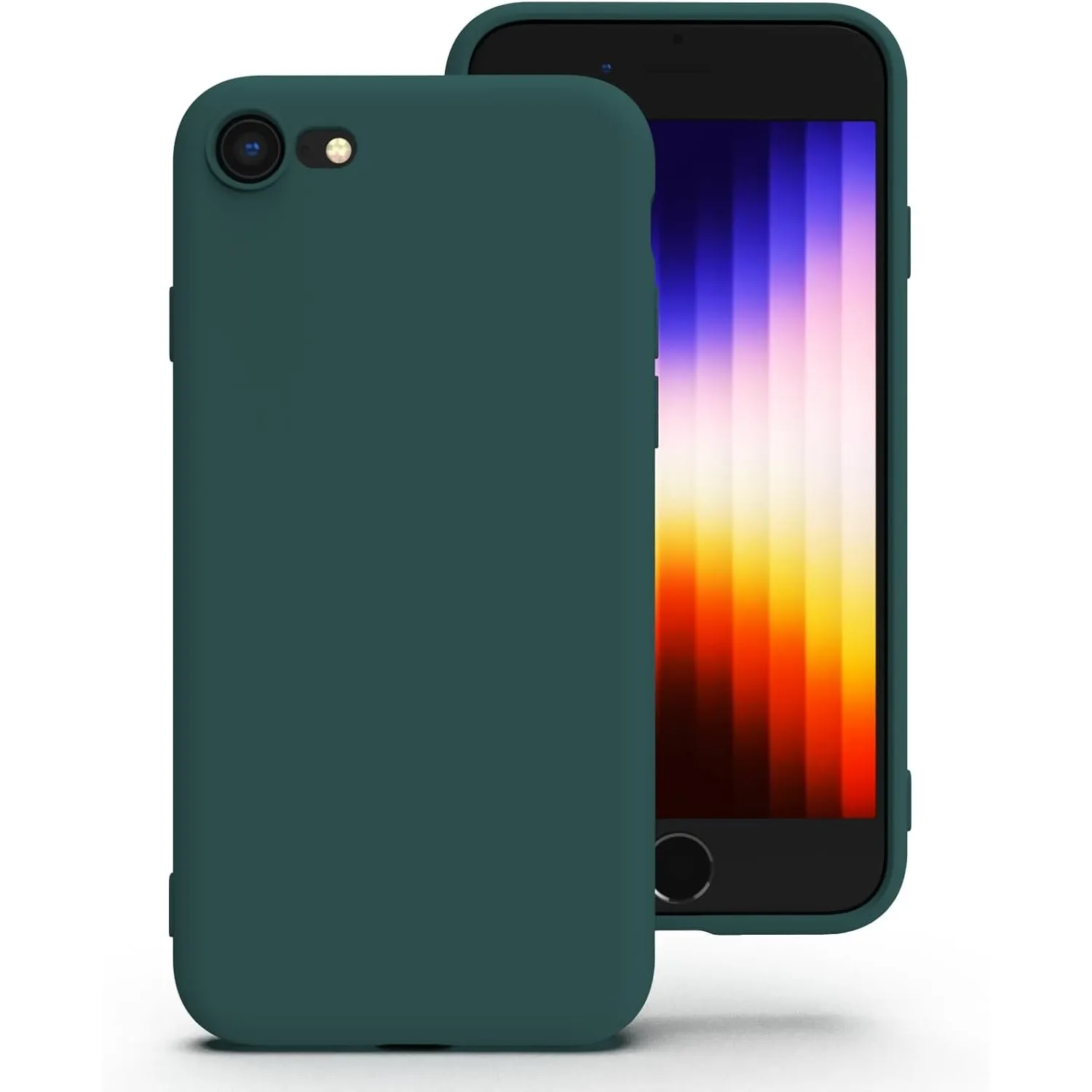 Zuvirelx Silikon Handyhülle für iPhone SE 2nd 3rd 2020/2022, iPhone 8/7 Hülle, Weiches Griff, Dünne, Minimalistisch, St…