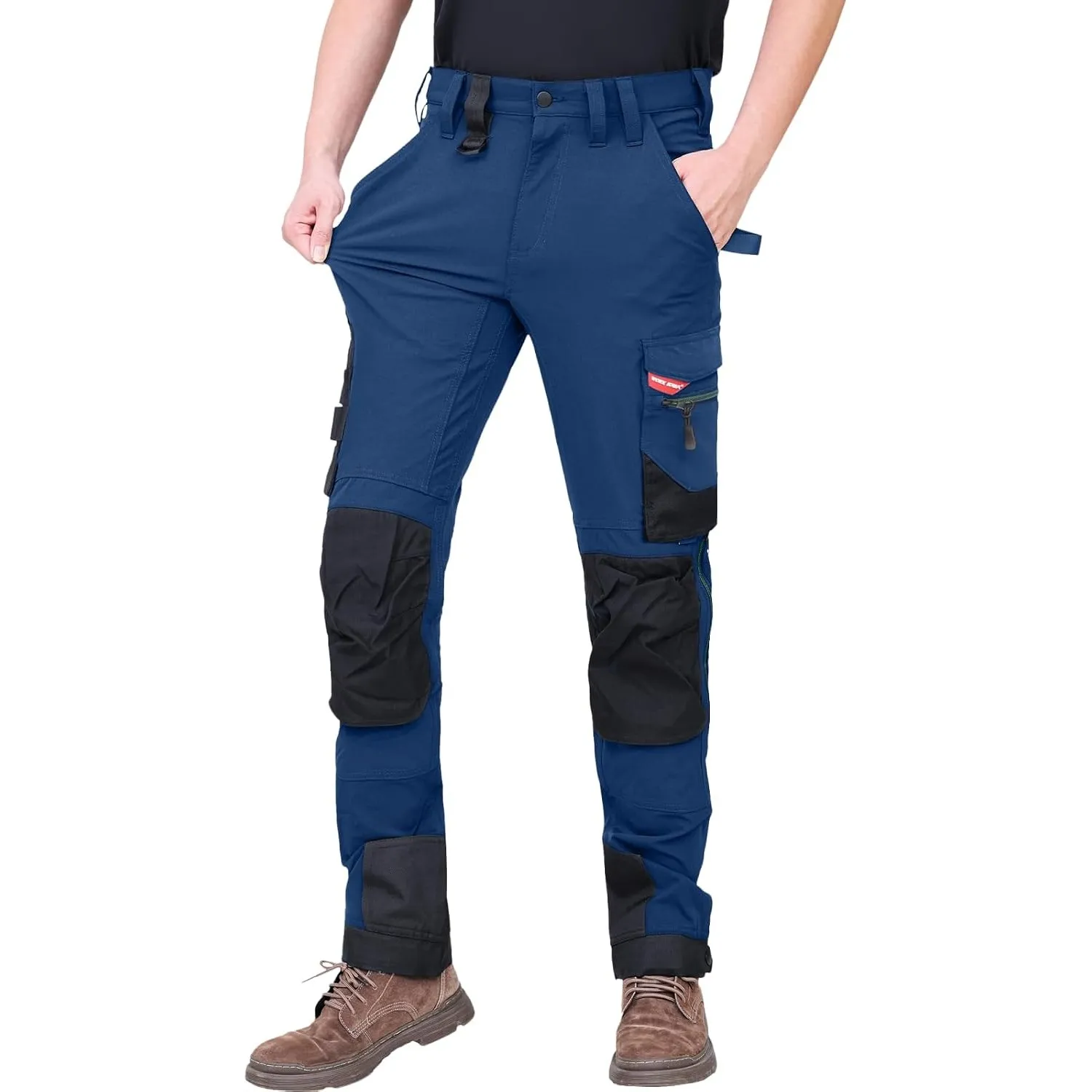 WORK IDEA Herren Slim-Fit Stretch Arbeitshose: Kritische Stoffbereiche aus Cordura – strapazierfähige Eleganz für vielf…