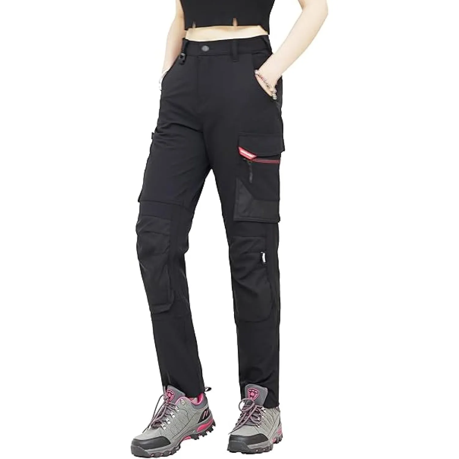 WORK IDEA Damen Slim-Fit Stretch Arbeitshose: Kritische Stoffbereiche aus Cordura – strapazierfähige Eleganz für vielfä…