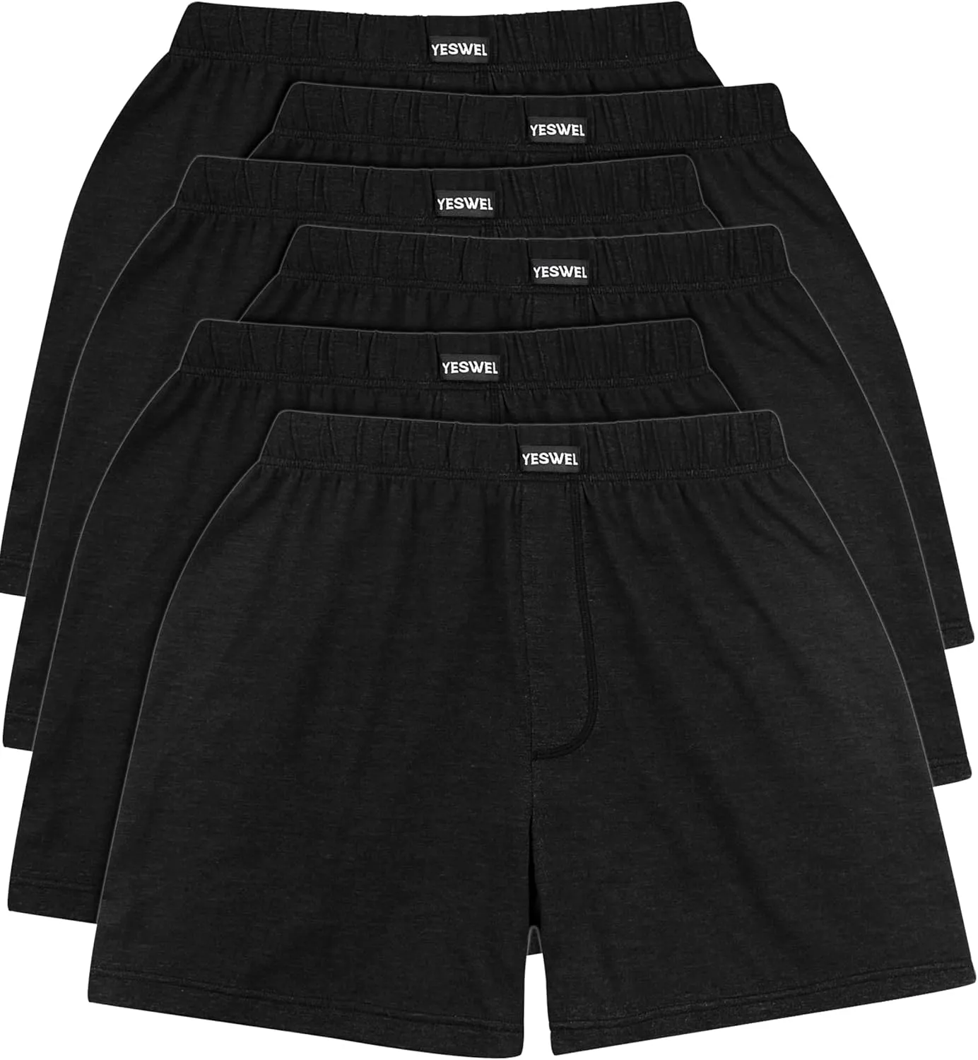 YESWEL Pack of 6/10 Men's Boxer Shorts, Breathable Cotton Underpants, Loose Retro Underwear (M - 4XL)