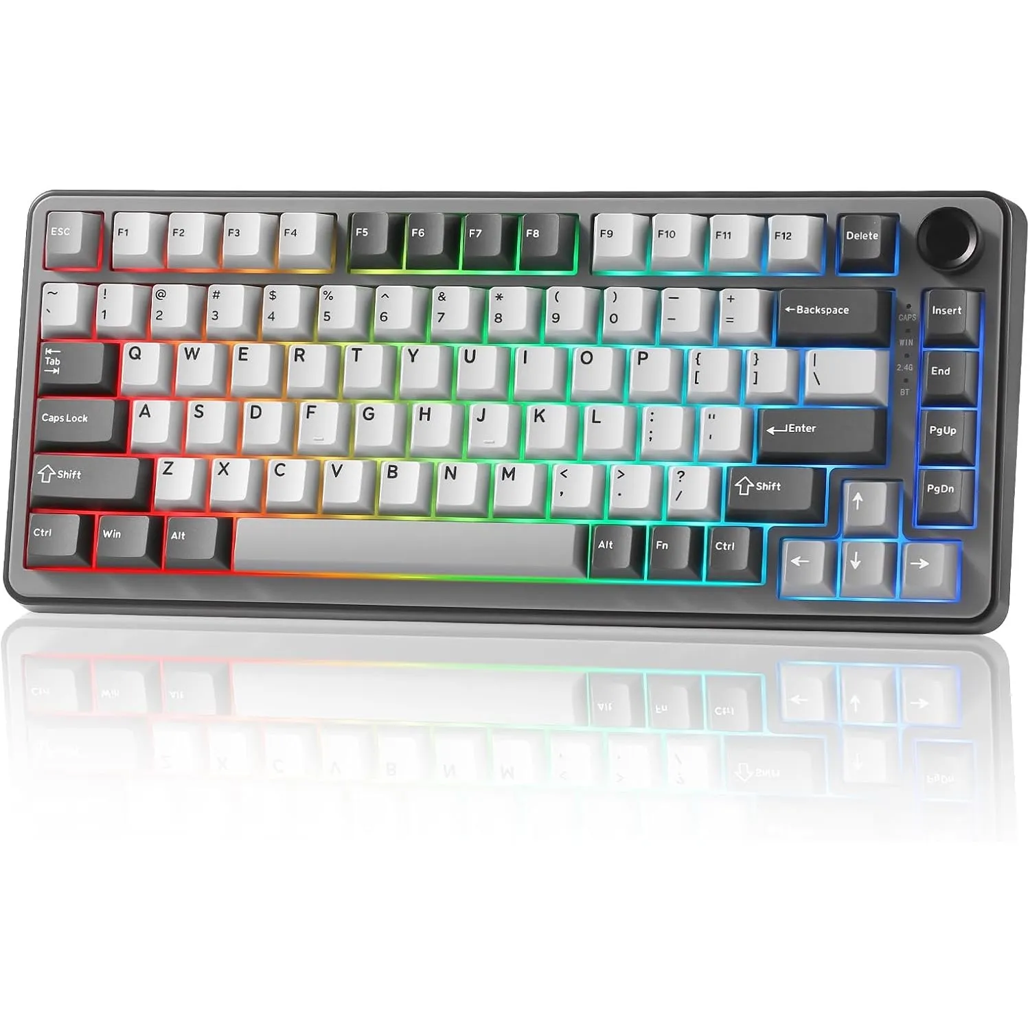 YUNZII B75 PRO Kabellose Mechanische Tastatur (Dark Grey, Cocoa Cream) | 75% Gaming Tastatur, BT/Type-C/2.4G,Hot Swap D…
