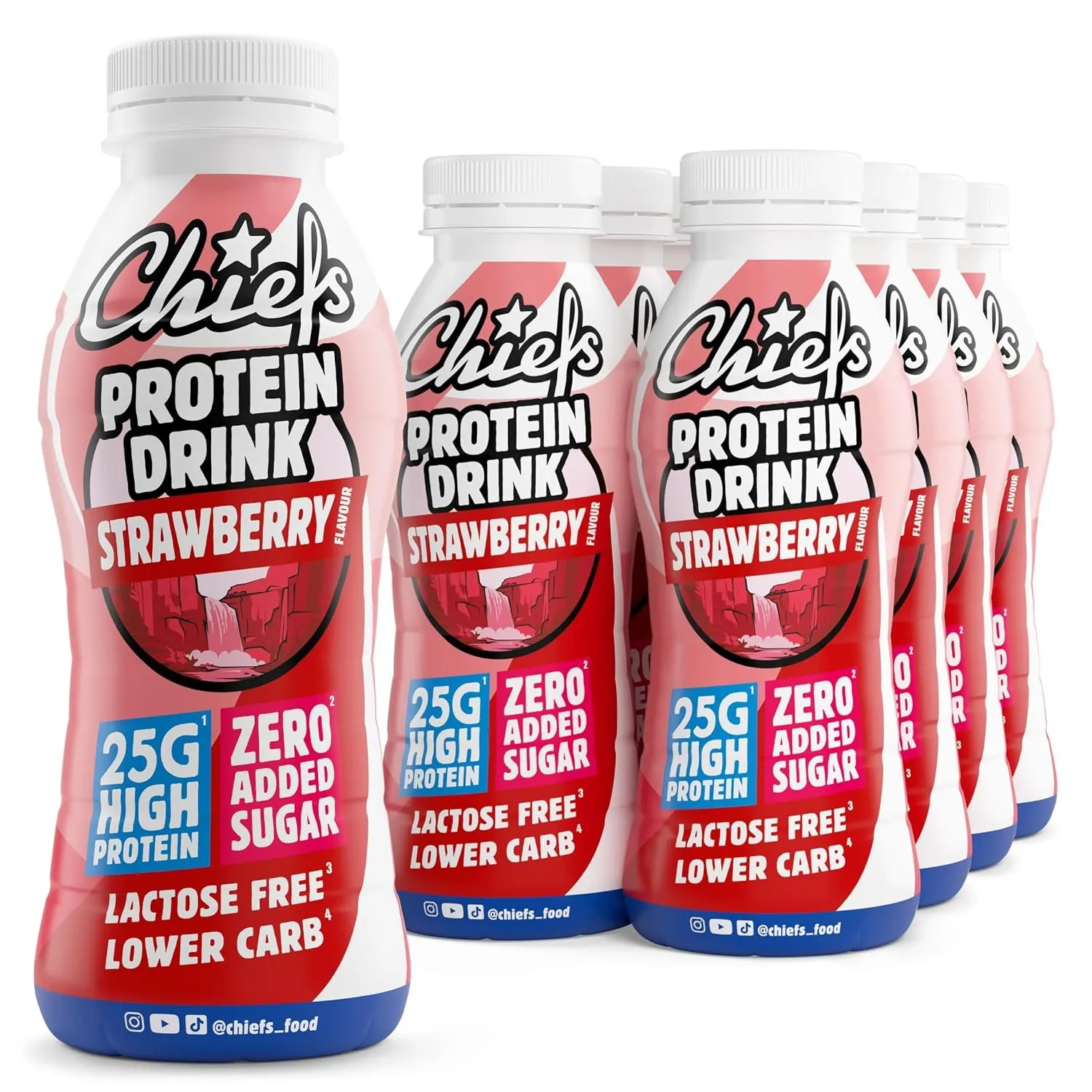 Chiefs High Protein Shake - Erdbeere - kein Zuckerzusatz & je 25 g Protein - Made in Austria, Laktosefrei - Protein Sha…