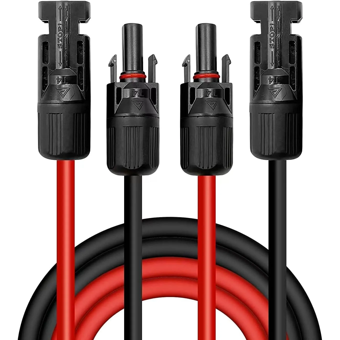 Solarkabel 4mm²/6mm², Solarkabel Verlängerung 1/2/3/5/8/10/12/15M, Solarkabel Verlängerungskabel(Rot/Schwarz)(4mm²12M)