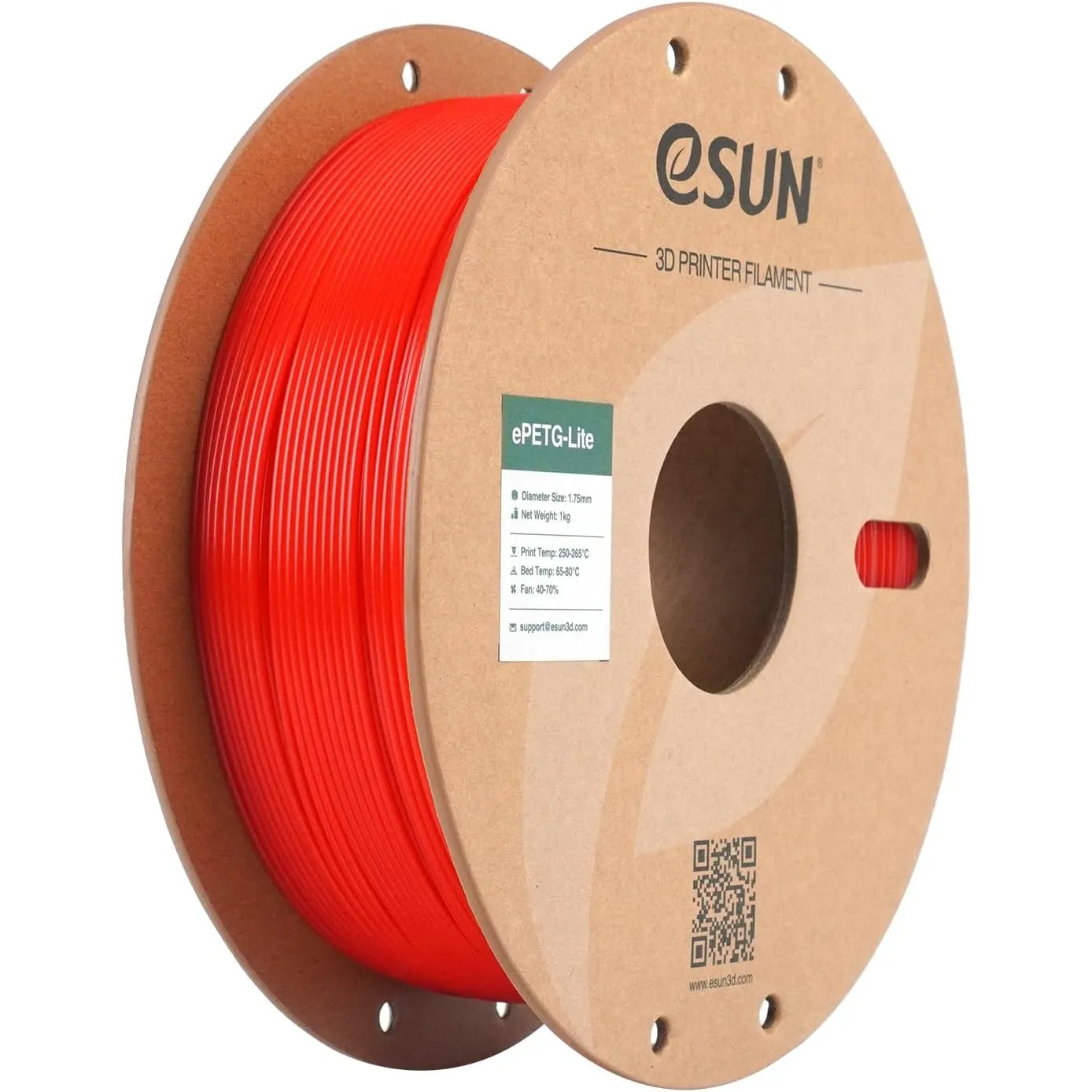 eSUN PETG Filament 1.75mm, hohe Zähigkeit PETG Filament, 1KG Spule (2.2 LBS) 3D-Druck Filament für 3D-Drucker, Rot