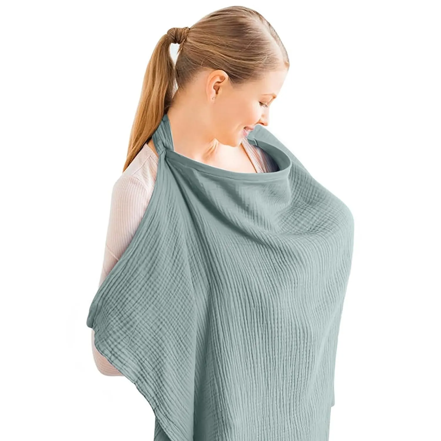Aolso Stillbezug für Babys, Musselin-Stillbezug, Stilltuch für Unterwegs Stillschal Stillschürze, Weicher und Atmungsak…