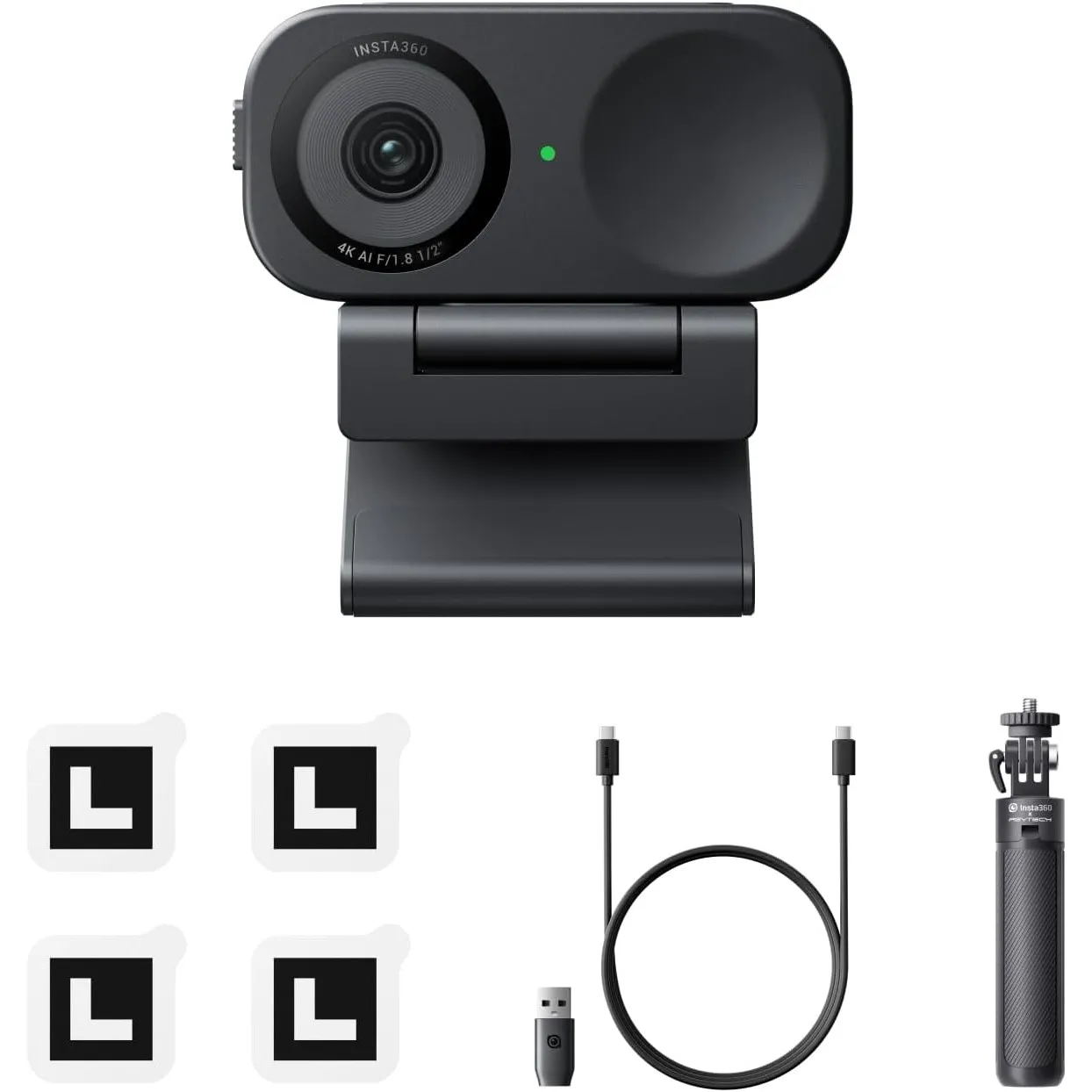 Insta360 Link 2C Stativ-Bundle - 4K Webcam für PC/Mac, 1/2"-Sensor