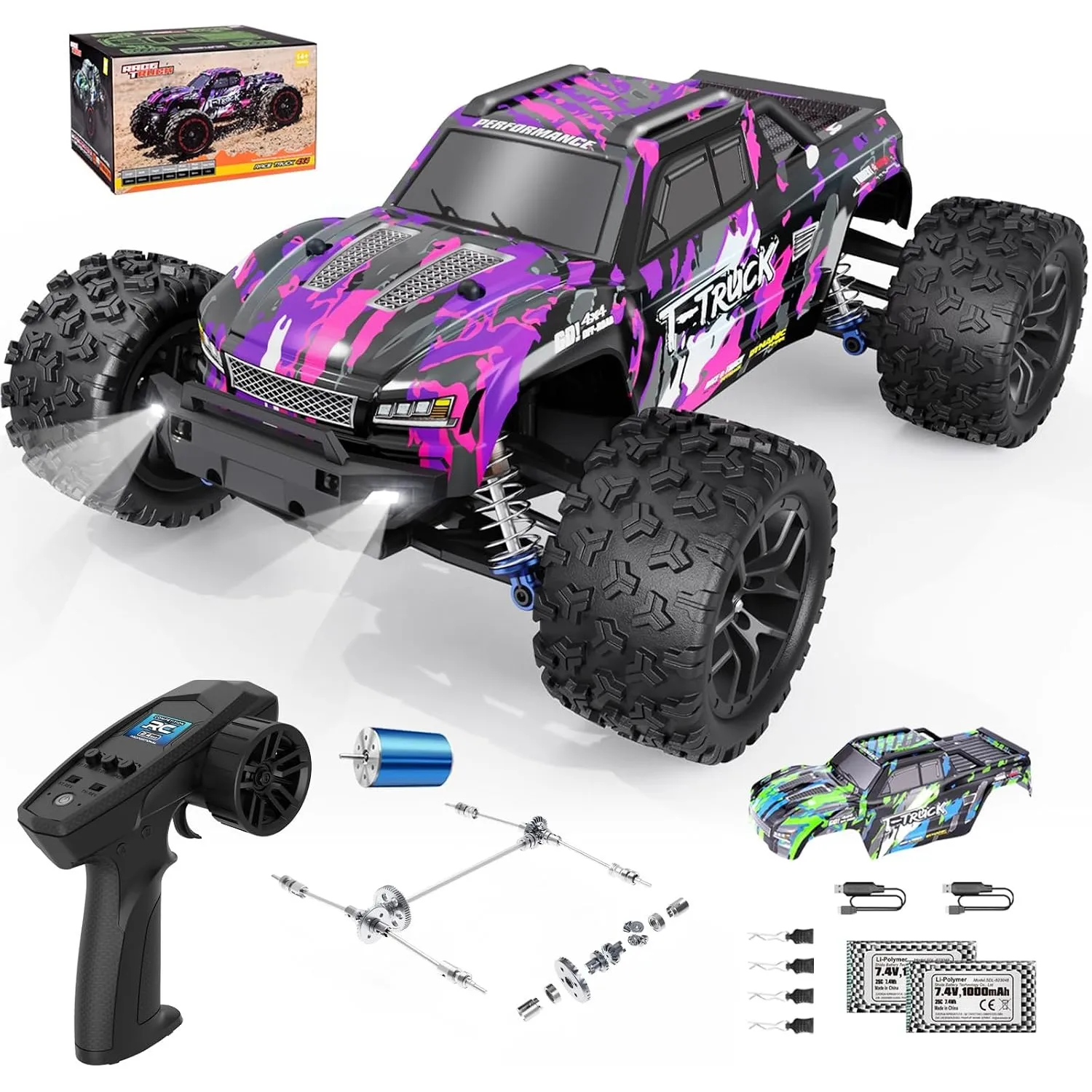 HAIBOXING Ferngesteuertes Auto Bürstenlose 4WD 1:18 RC Auto 48+km/h