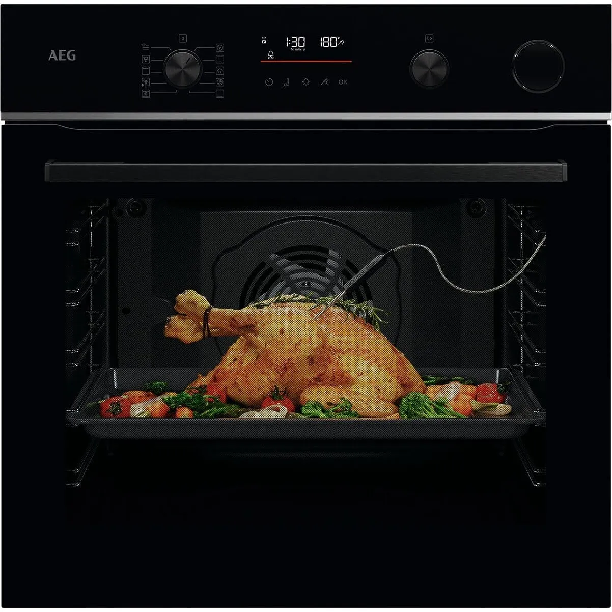 AEG 6 Wifi Einbaubackofen, SteamCrisp - 25 Prozent Dampf, TR6PB50WSB