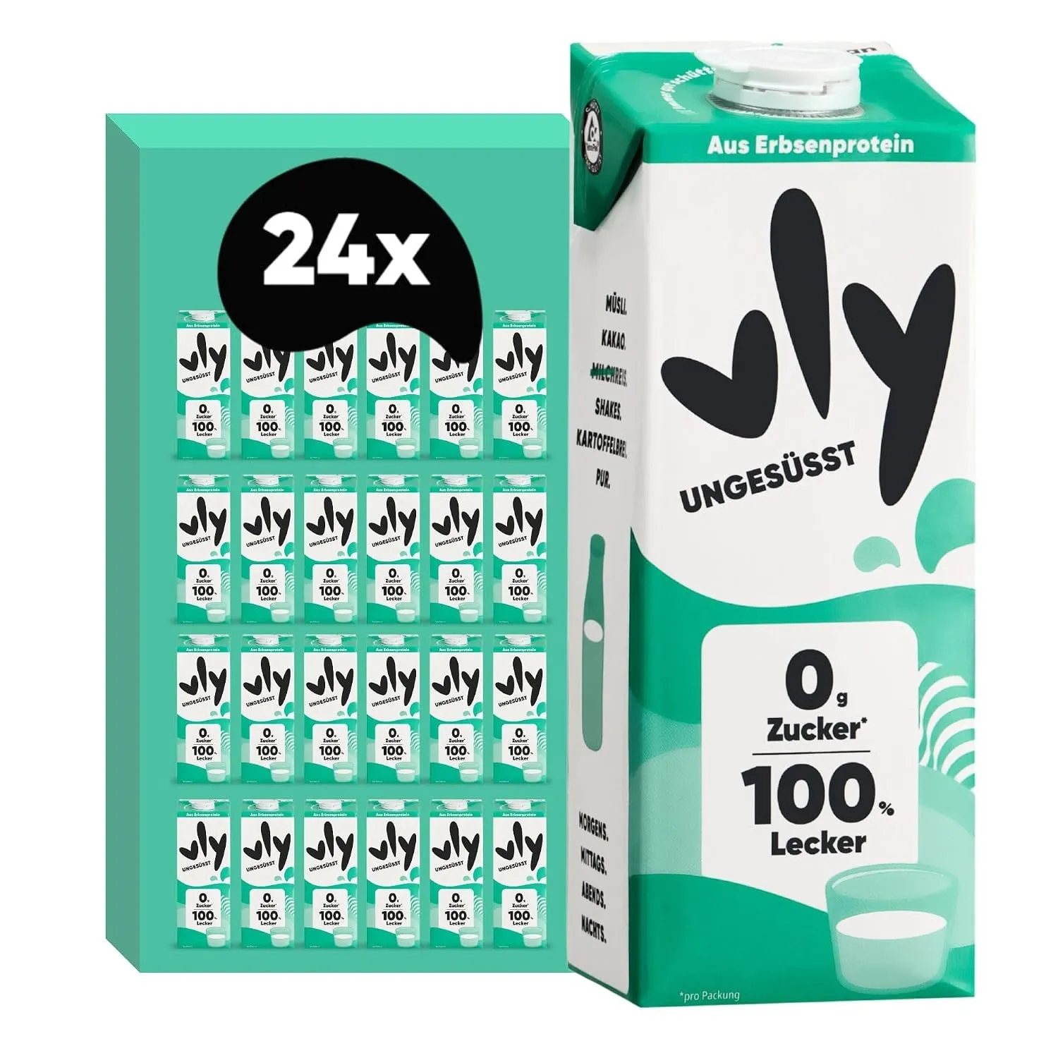 vly UNGESÜSST - 0g Zucker | Die vegane Milchalternative aus Erbsenprotein | Reich an Ballaststoffen, Calcium, Vitaminen…