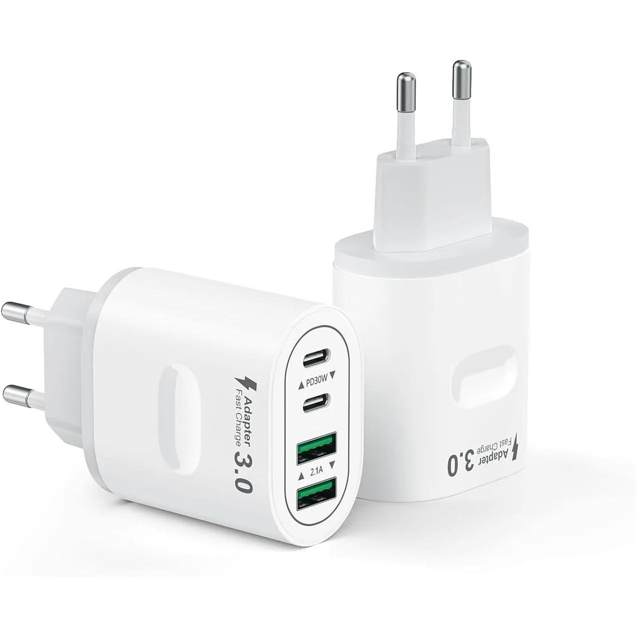 2-Pack USB C Stecker, 4-Ports USB Ladegerät Mehrfach Netzteil Mehrfachstecker 60W Power Adapter PD 3.0 Schnellladegerät…