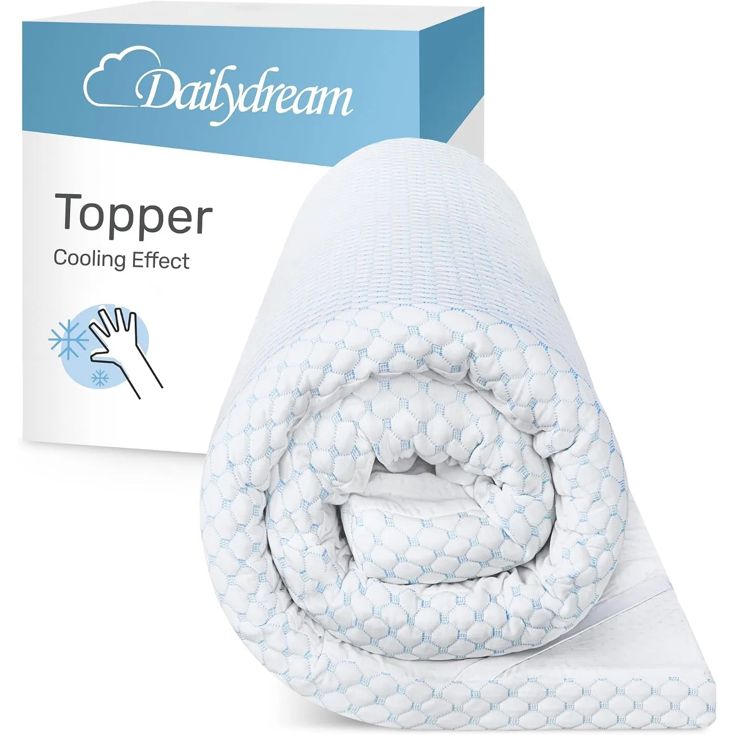 Dailydream Cooling Topper 90x200cm aus Memory Foam, 5 cm hoch
