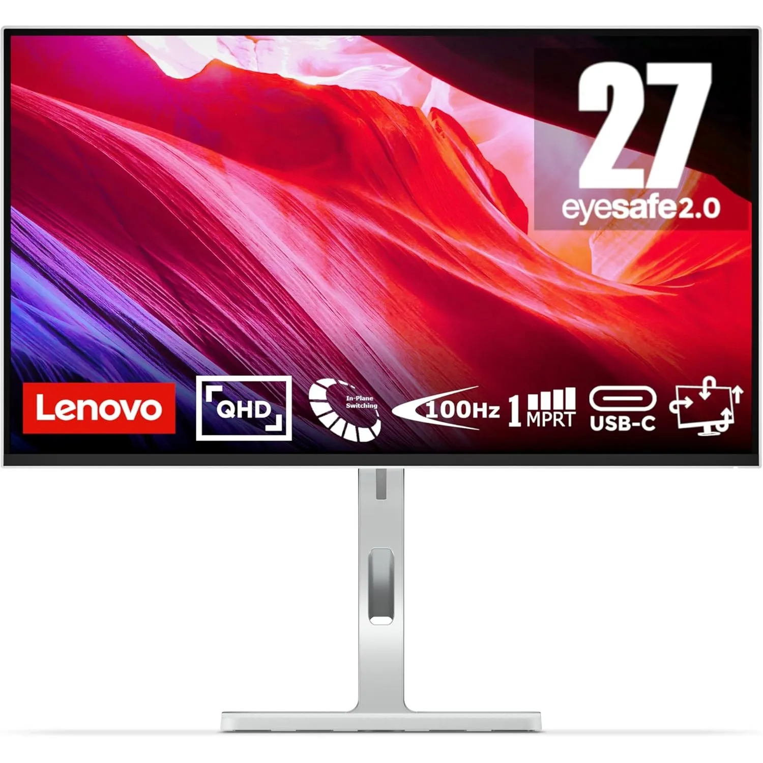 Lenovo L27h-4A | 27" QHD Monitor | 2560x1440 | 100Hz | 350 nits | 1ms Reaktionszeit | USB-C Dockingstation | HDMI | Dis…