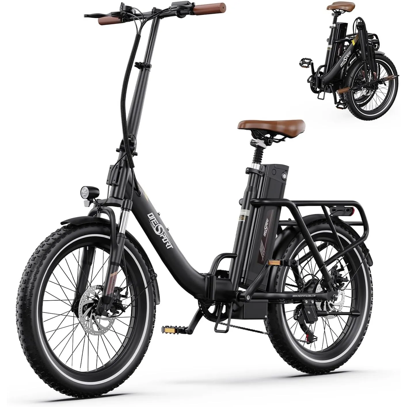 ONESPORT OT16-2 Klapprad E-Bike, E Bike 20 Zoll mit 250W Motor und 48V 17Ah Abnehmbaren Akku, Geschwindigkeit 25km/H, L…