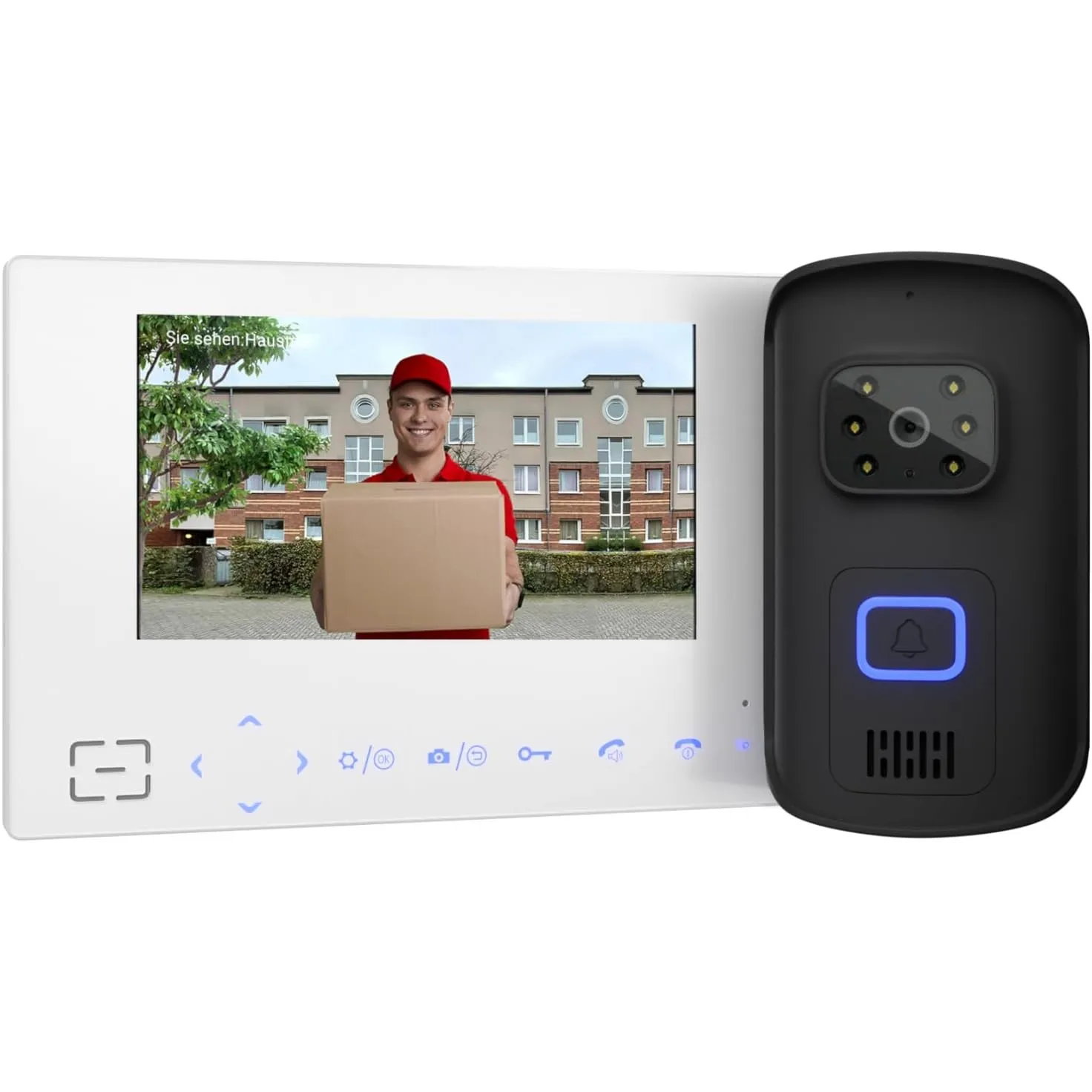 Goliath® Funkklingel mit Kamera & Gegensprechanlage [MIT Monitor] - Türklingel mit Kamera & Monitor - Doorbell Camera -…