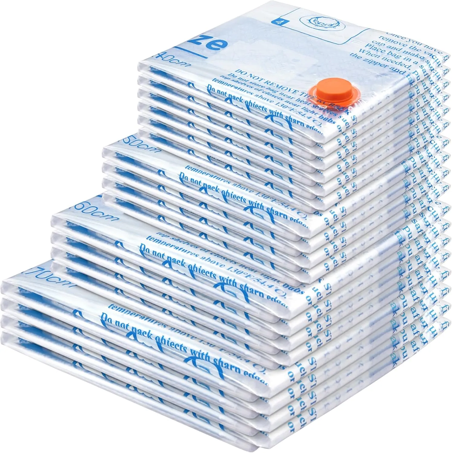 MEIQIHOME 18er Set Vakuumbeutel für Kleidung – 4 Jumbo, 4 Groß, 4 Mittel, 4 Klein, 2 Rollbeutel – Reise & Aufbewahrung,…