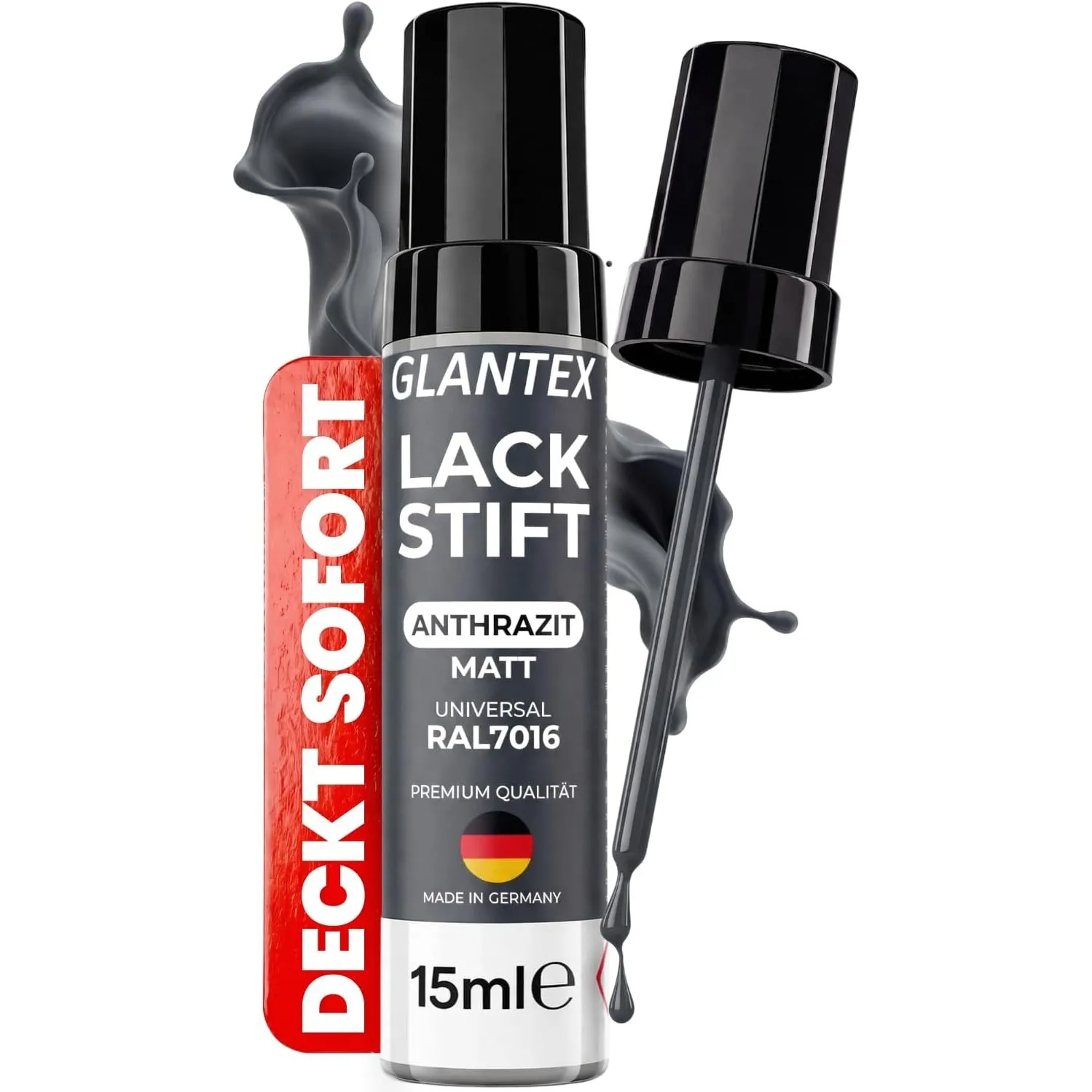 Lackstift Anthrazit Matt RAL 7016 15ml, Lackstift Grau Matt für Auto & Zaun