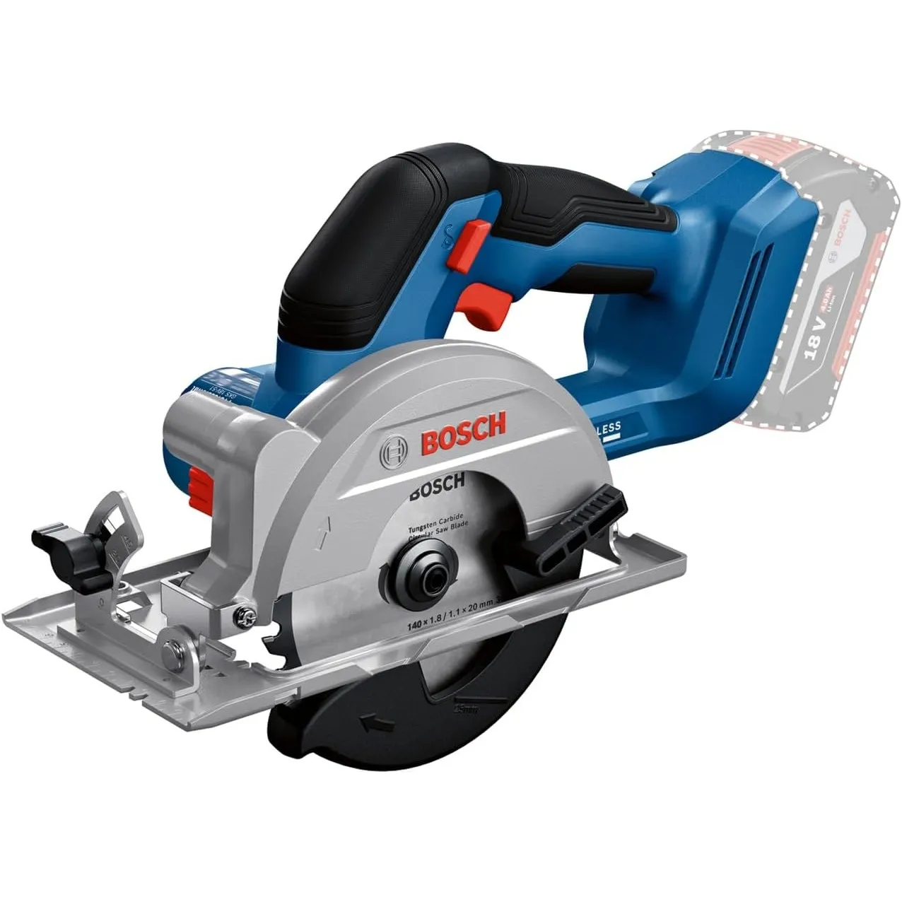 Bosch PRO 18V System Akku-Kreissäge GKS 18V-51 (Bürstenloser Motor, inkl. 1x Sägeblatt (140 mm)
