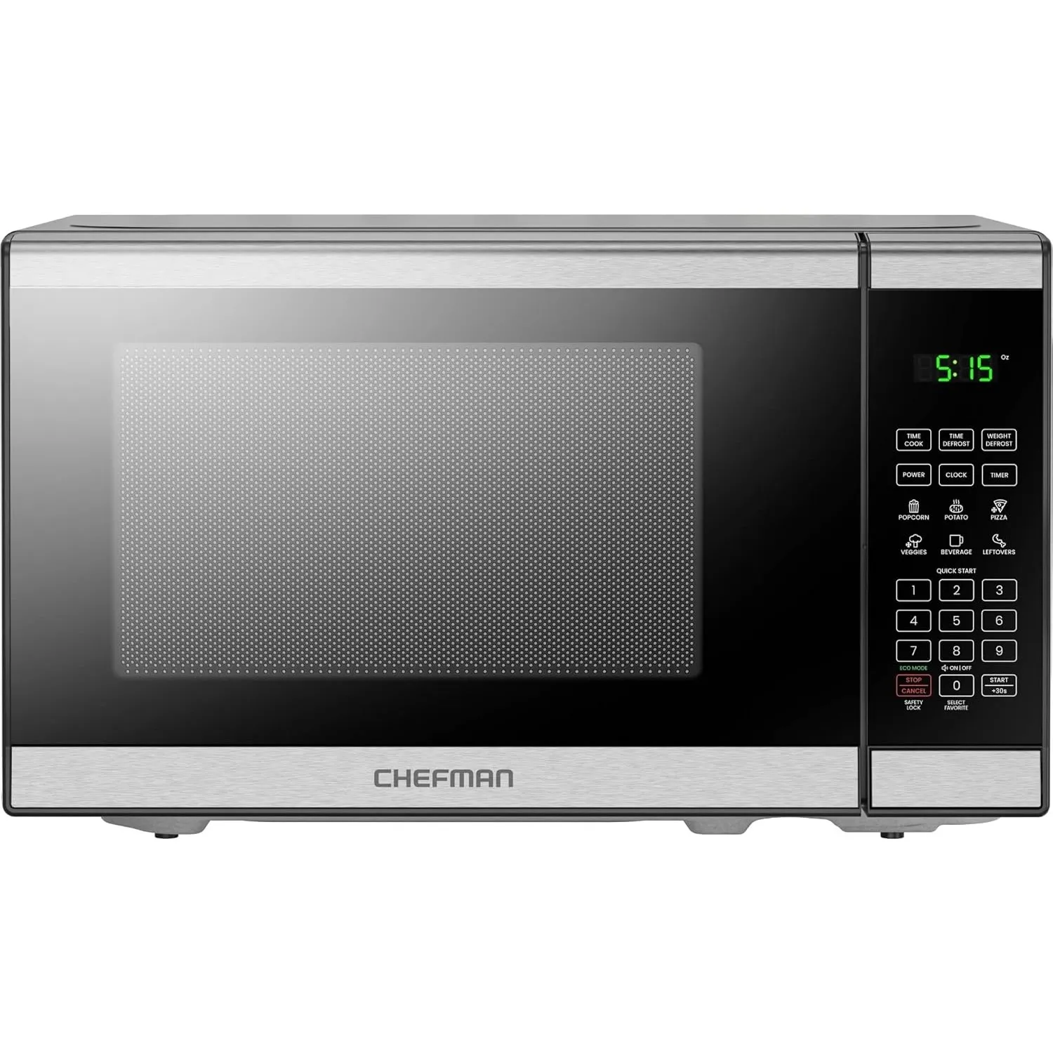 Chefman Mikrowelle 20 L, 800 W, 6 Voreinstellungen, 10 Leistungsstufen | Digitalanzeige, Eco-Modus, Memory-Funktion, St…