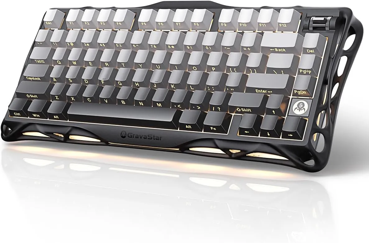 GravaStar Mercury K1 75% Mechanische Gaming-Tastatur, Exoskelett-Design Aus Aluminiumlegierung, Benutzerdefinierte Tast…