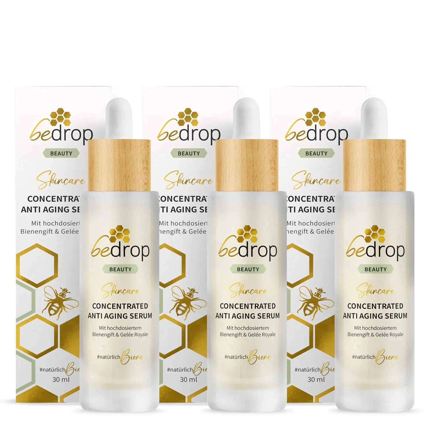 3er Set bedrop Concentrated Anti Aging Serum mit Bienengift & Gelée Royal hochdosiert - Reine Imker Qualität ohne Zusat…