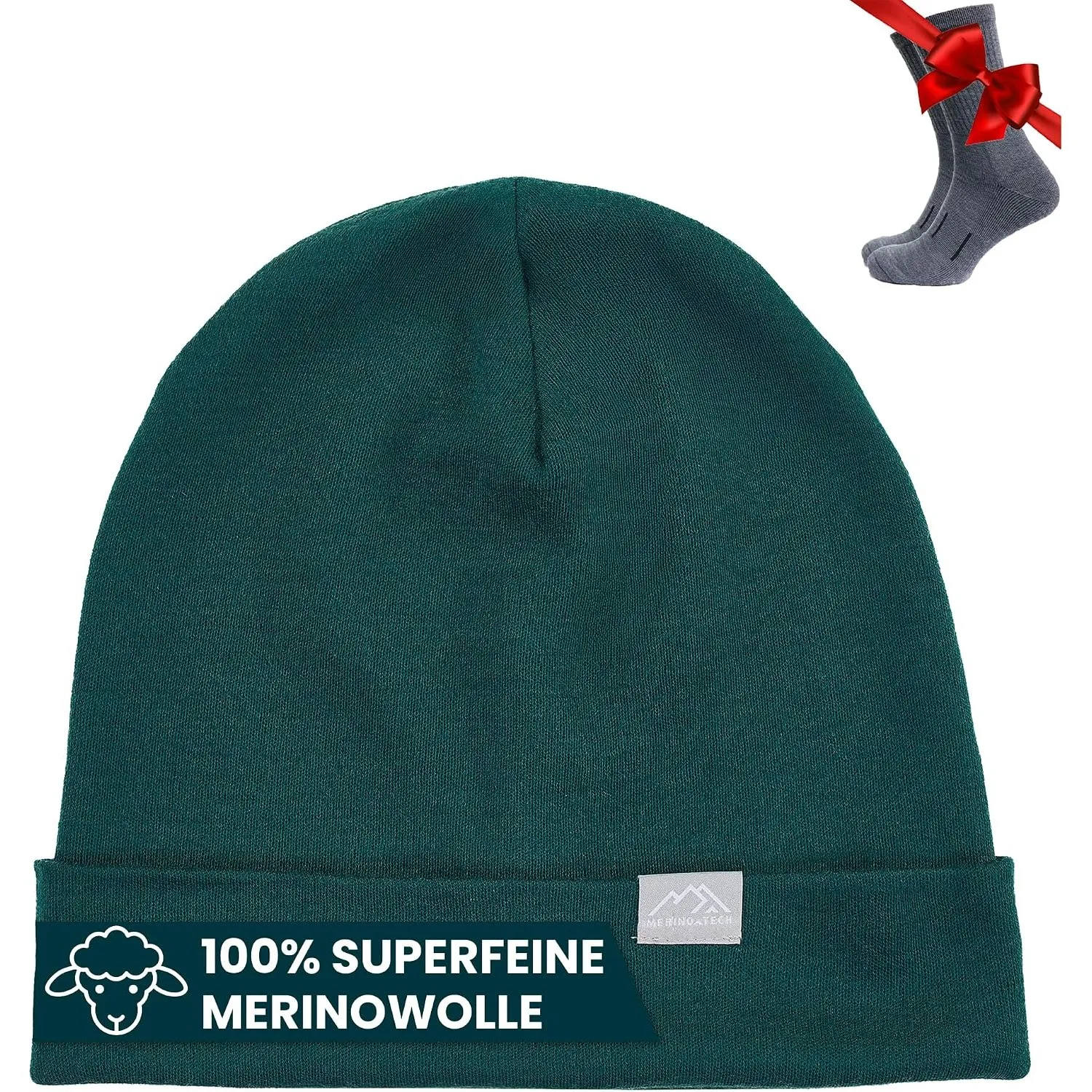 Merino.tech 100% Merino Mütze - Unisex Beanie Outdoor für Herren und Damen