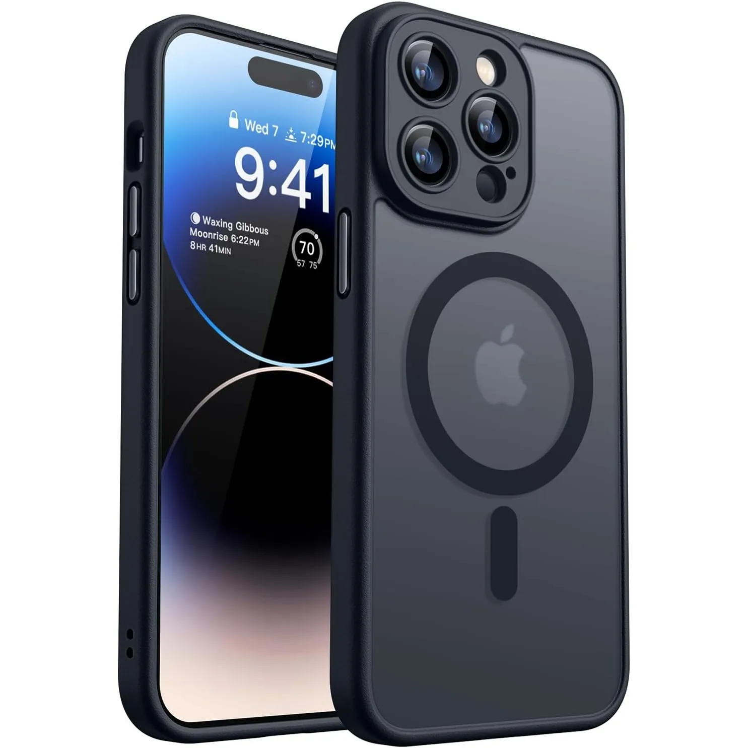 CANSHN für iPhone 14 Pro Max Hülle mit Kameraschutz, Schwarz
